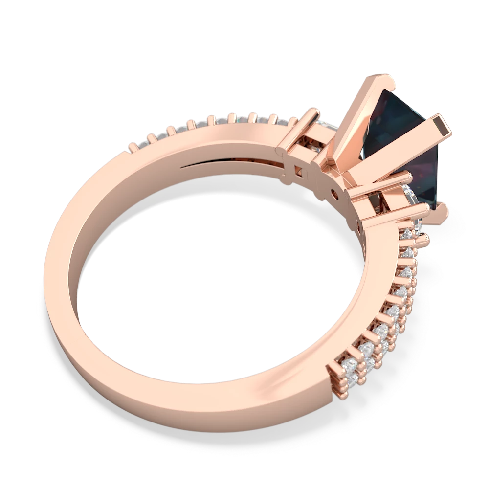 Lab Alexandrite Engagement 14K Rose Gold ring R26438EM - front view