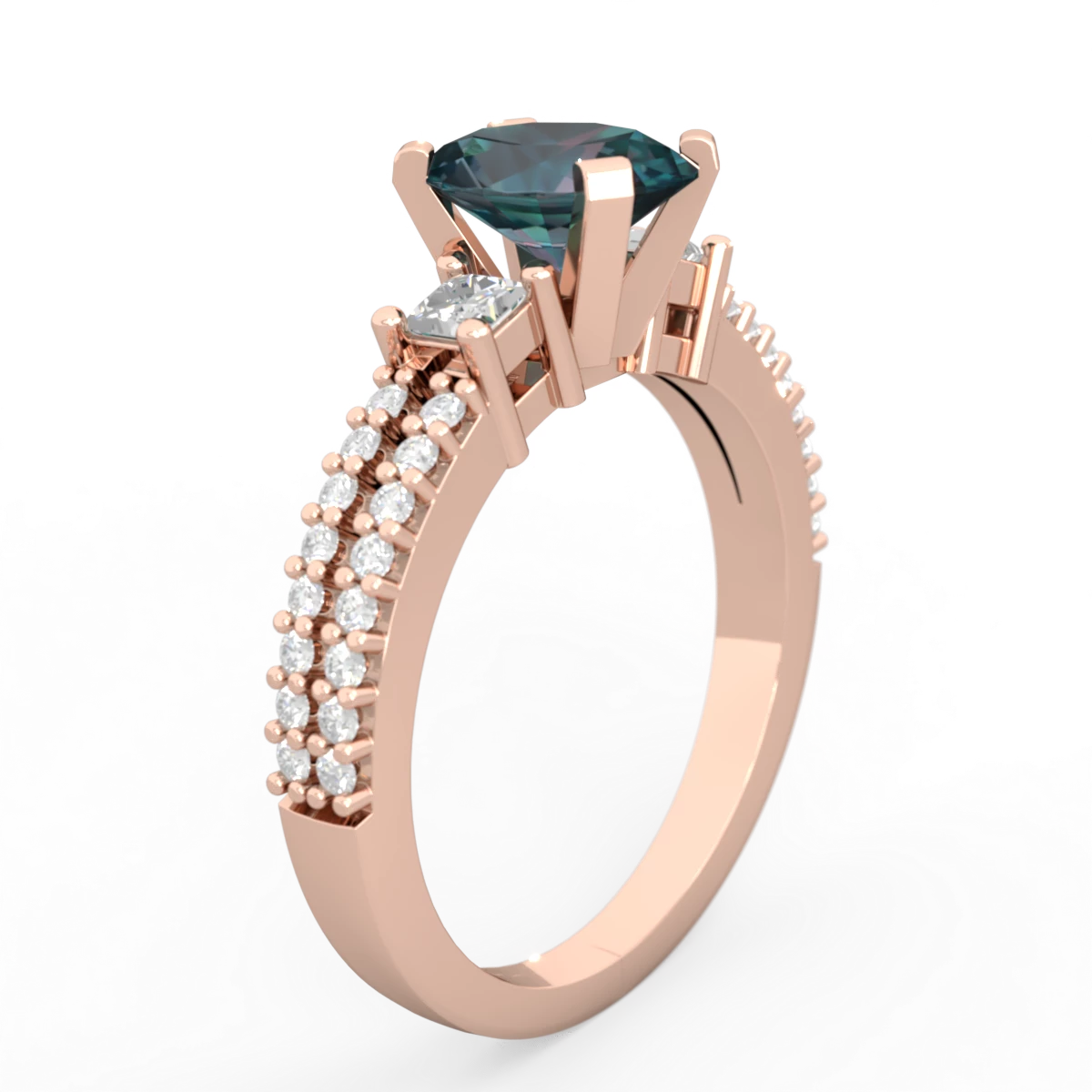 Alexandrite Classic 8X6mm Oval Engagement 14K Rose Gold ring R26438VL