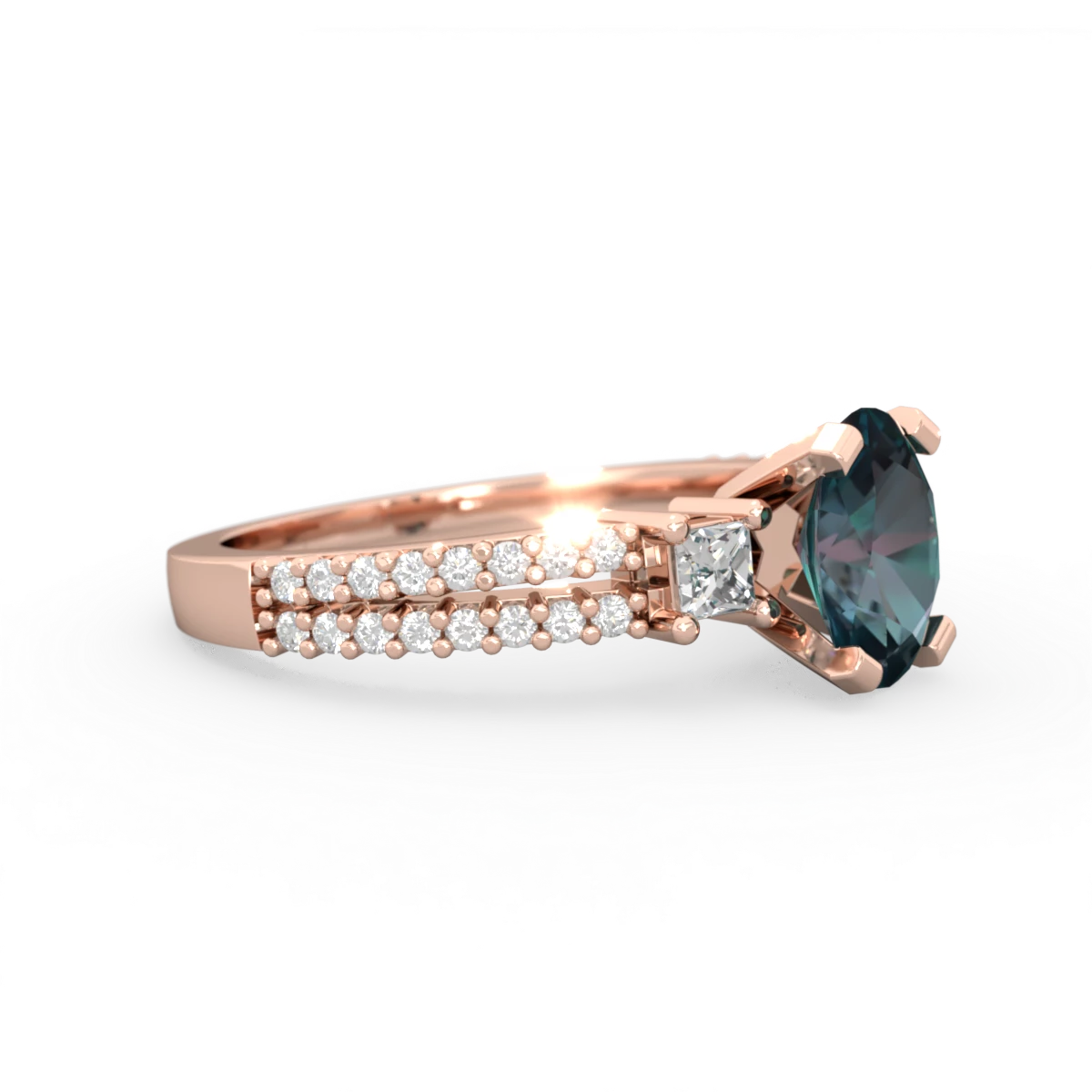 Alexandrite Classic 8X6mm Oval Engagement 14K Rose Gold ring R26438VL