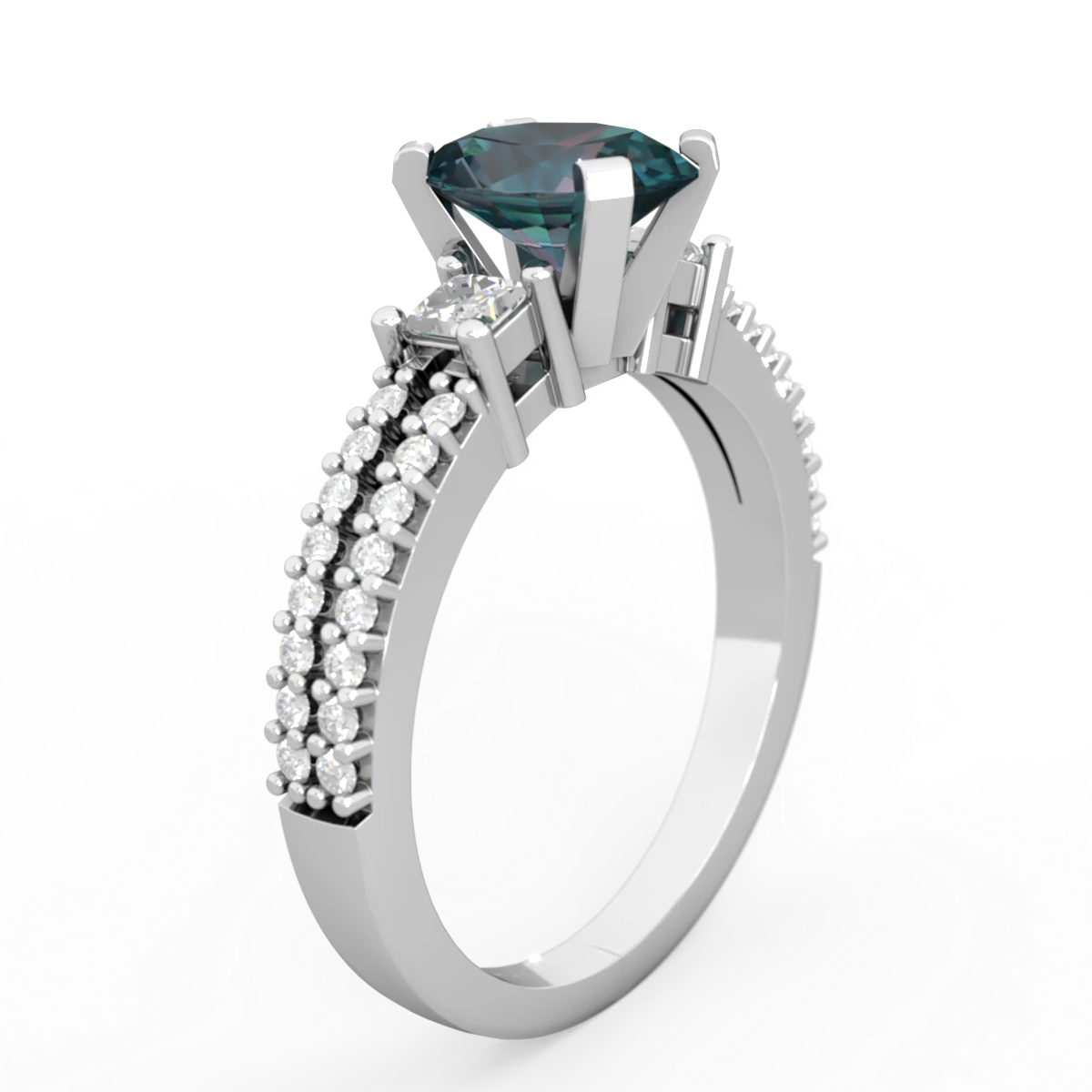 Alexandrite Classic 8X6mm Oval Engagement 14K White Gold ring R26438VL