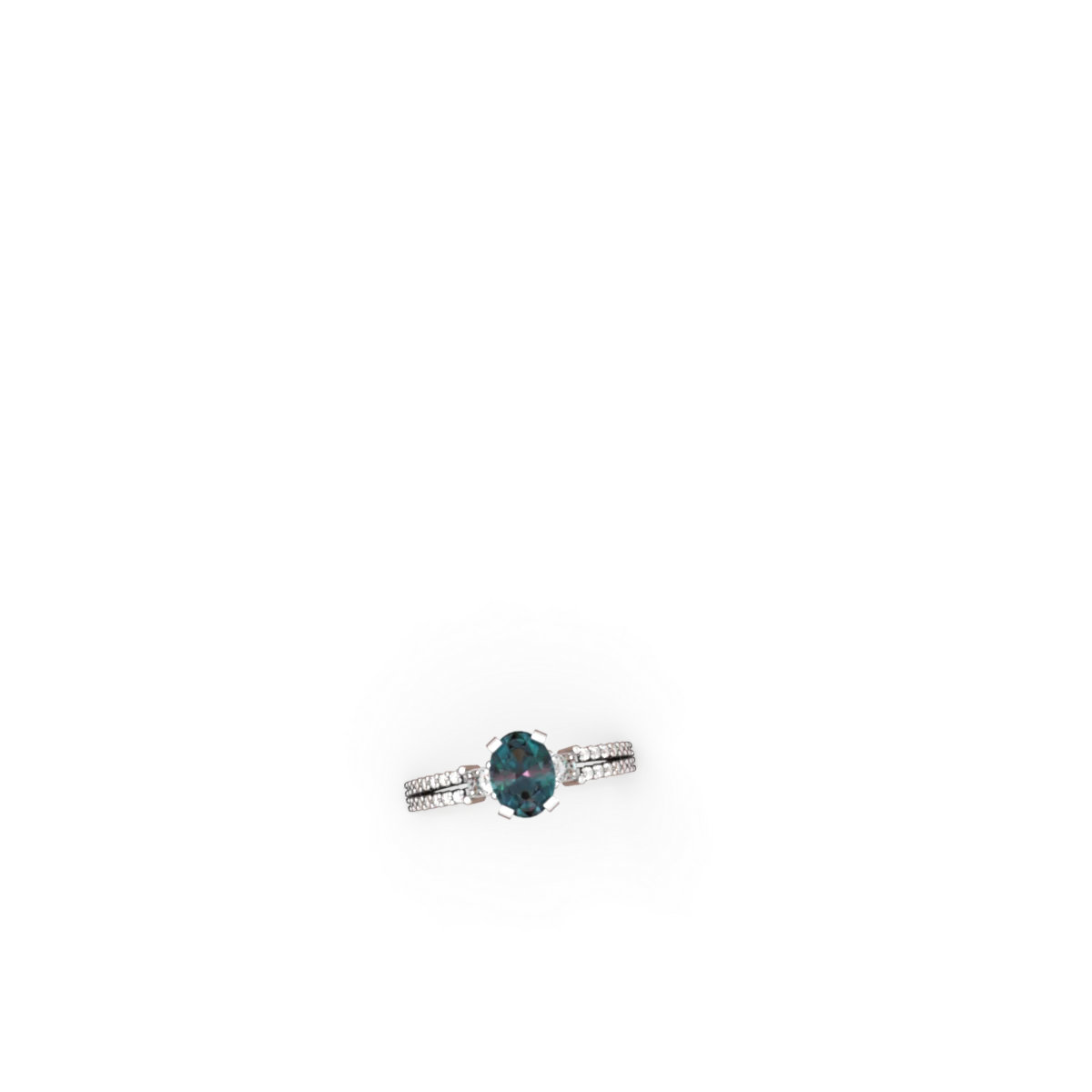 Alexandrite Classic 8X6mm Oval Engagement 14K White Gold ring R26438VL