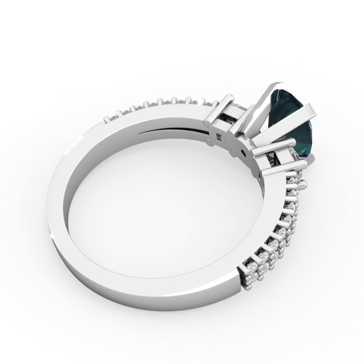 Alexandrite Classic 8X6mm Oval Engagement 14K White Gold ring R26438VL