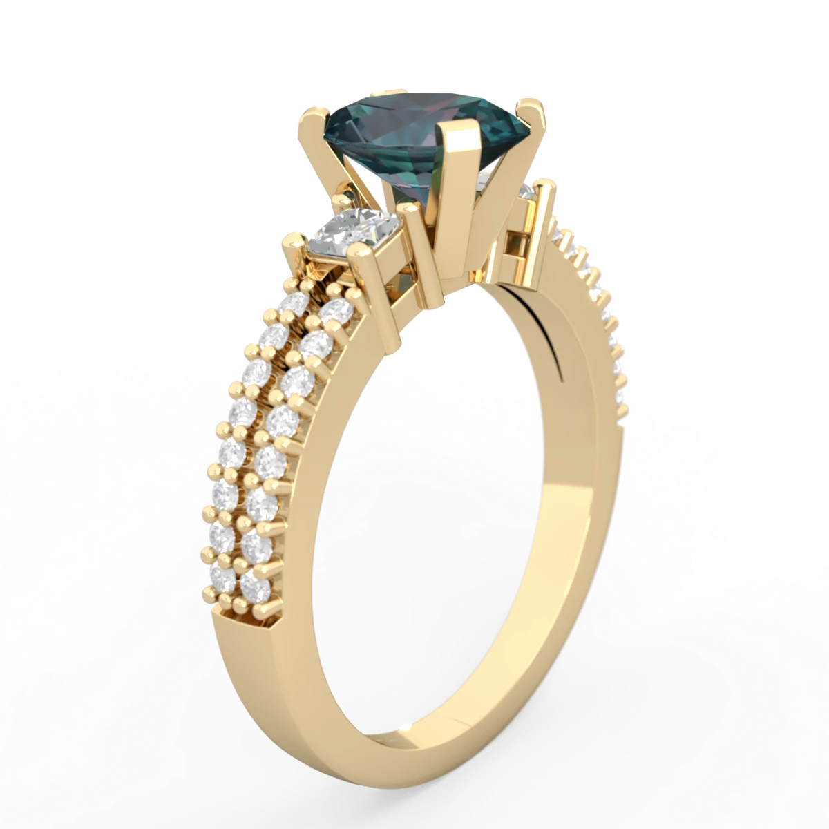 Alexandrite Classic 8X6mm Oval Engagement 14K Yellow Gold ring R26438VL