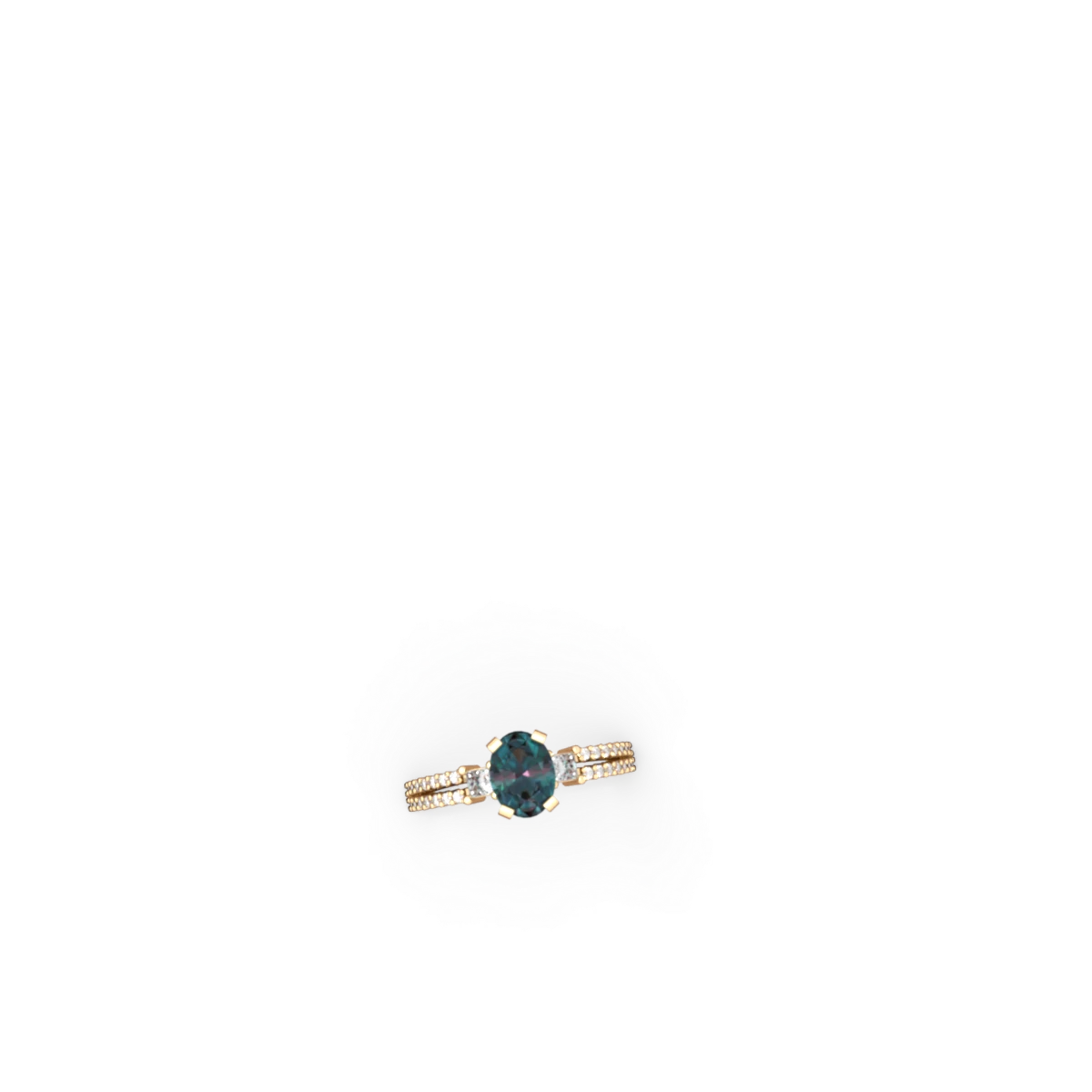 Alexandrite Classic 8X6mm Oval Engagement 14K Yellow Gold ring R26438VL