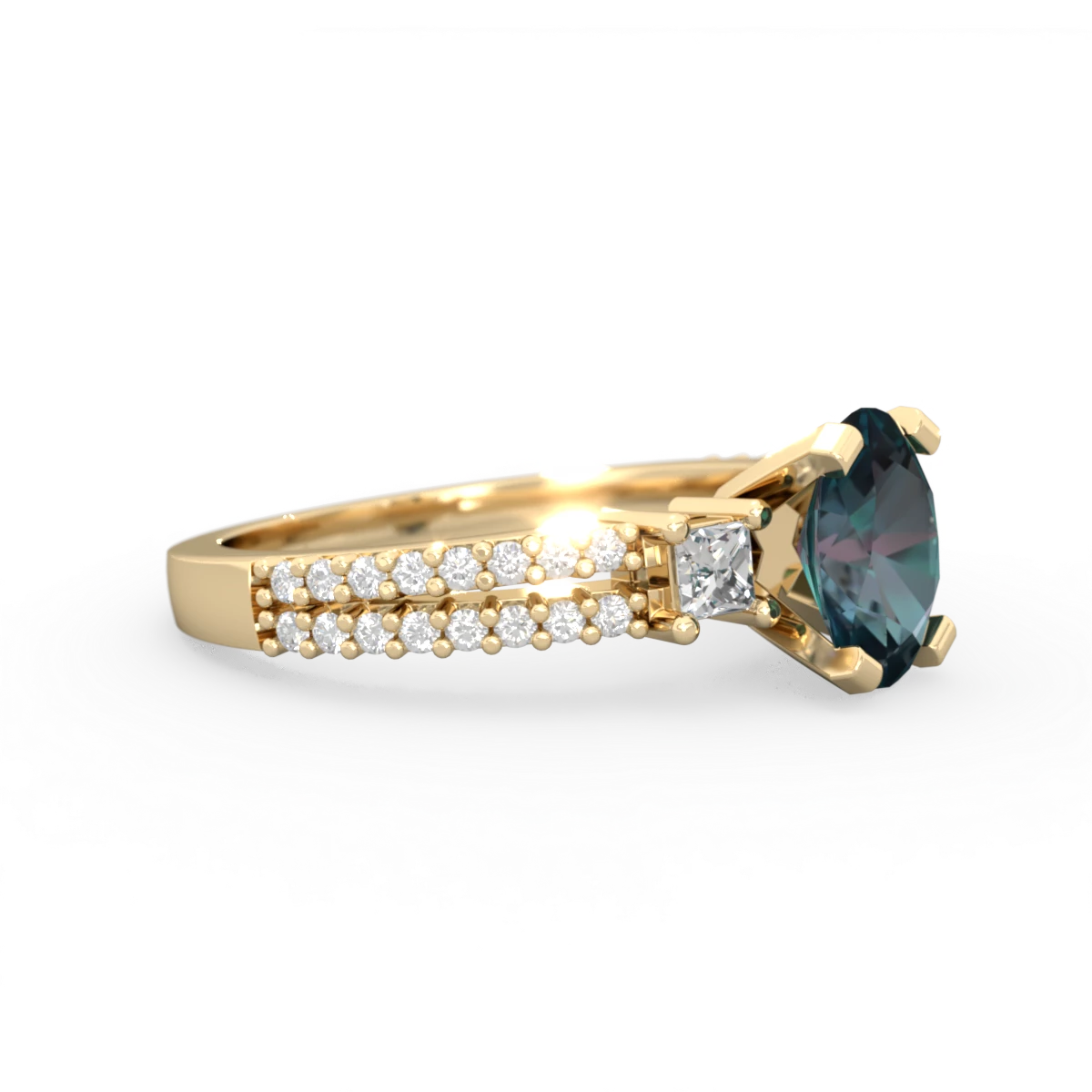 Alexandrite Classic 8X6mm Oval Engagement 14K Yellow Gold ring R26438VL