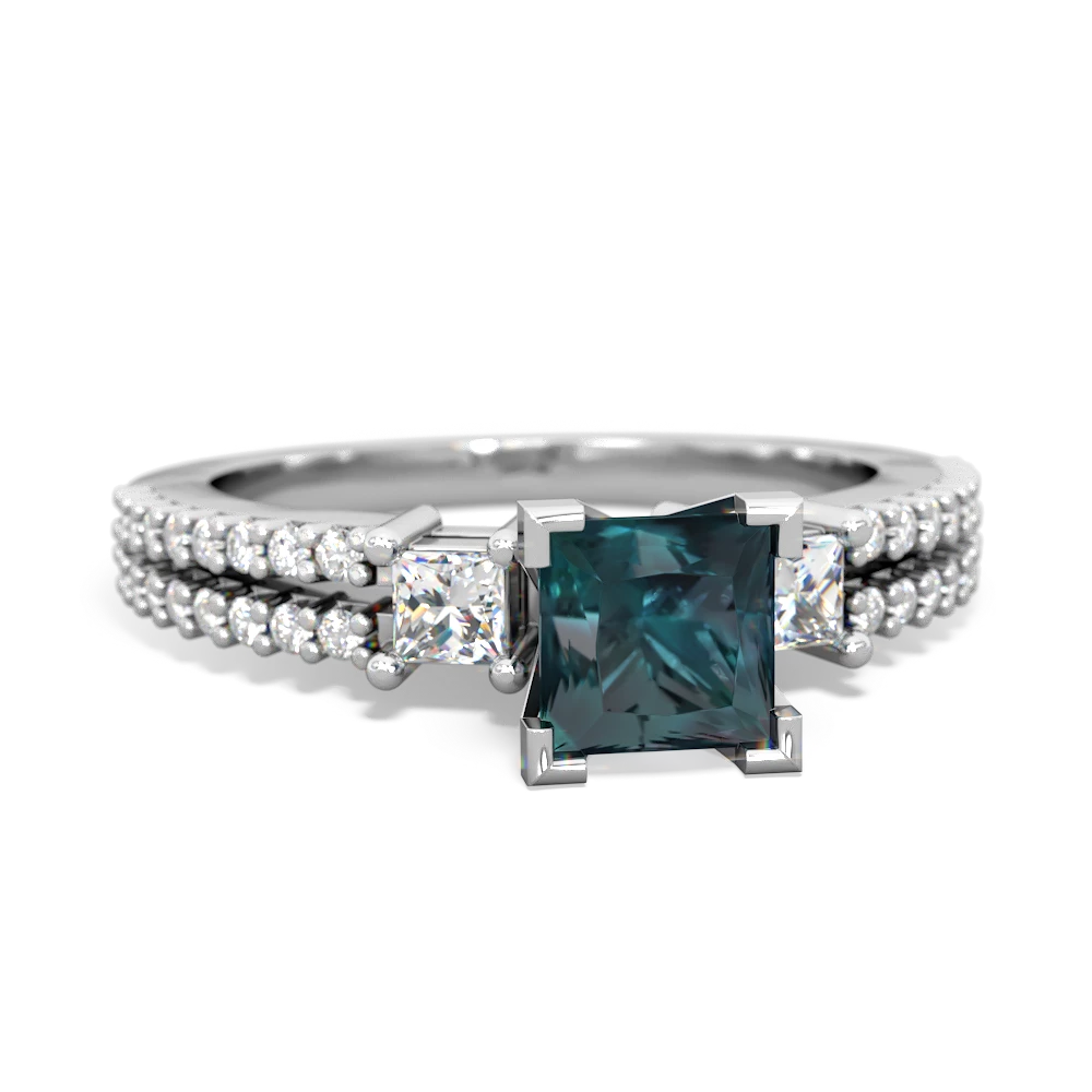 Alexandrite Classic 5Mm Square Engagement 14K White Gold ring R26435SQ