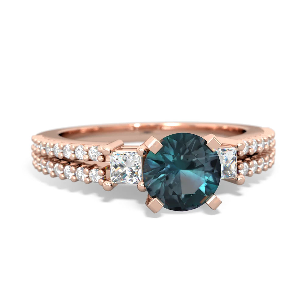 Alexandrite Classic 6Mm Round Engagement 14K Rose Gold ring R26436RD