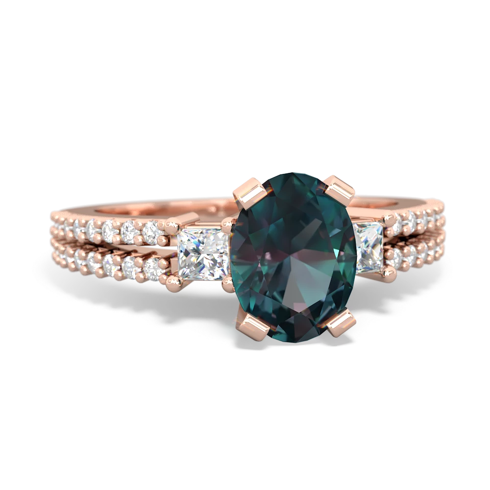 Alexandrite Classic 8X6mm Oval Engagement 14K Rose Gold ring R26438VL