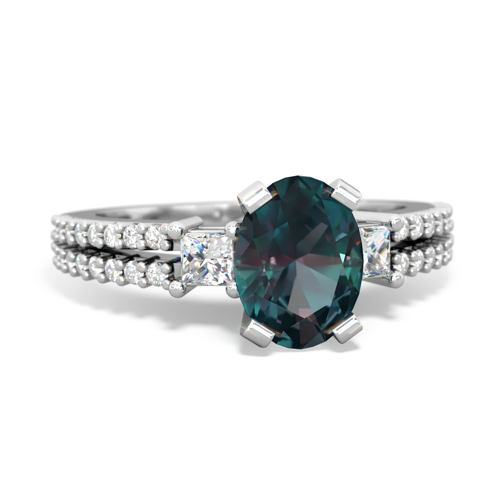 Alexandrite Classic 8X6mm Oval Engagement 14K White Gold ring R26438VL