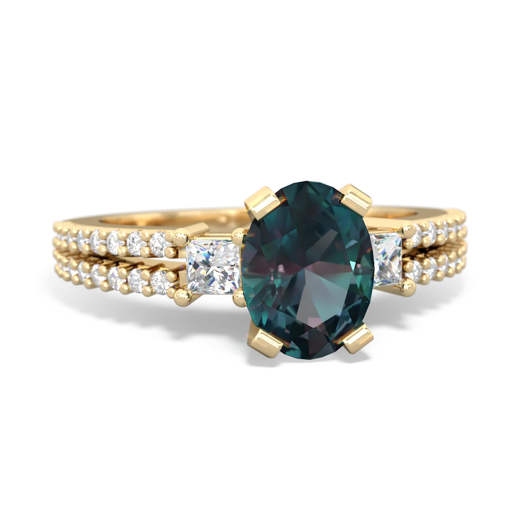 Alexandrite Classic 8X6mm Oval Engagement 14K Yellow Gold ring R26438VL