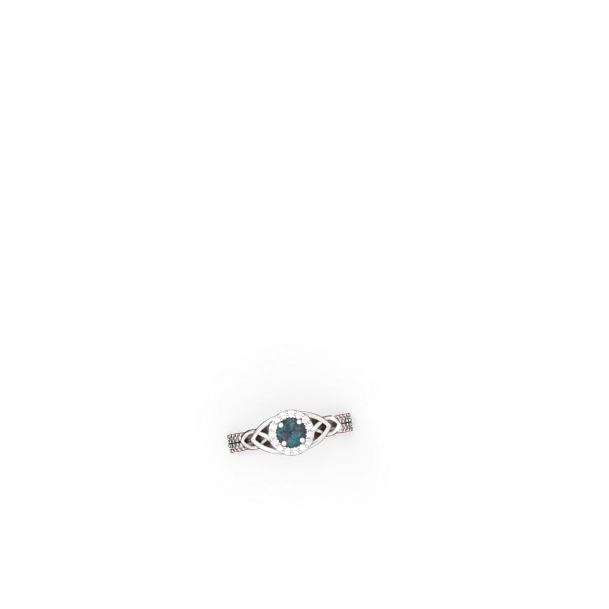 Alexandrite Celtic Knot Halo 14K White Gold ring R26445RH