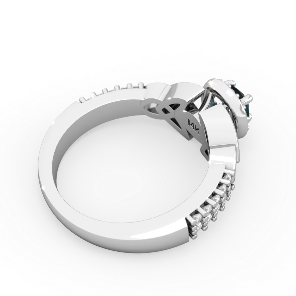 Alexandrite Celtic Knot Halo 14K White Gold ring R26445RH