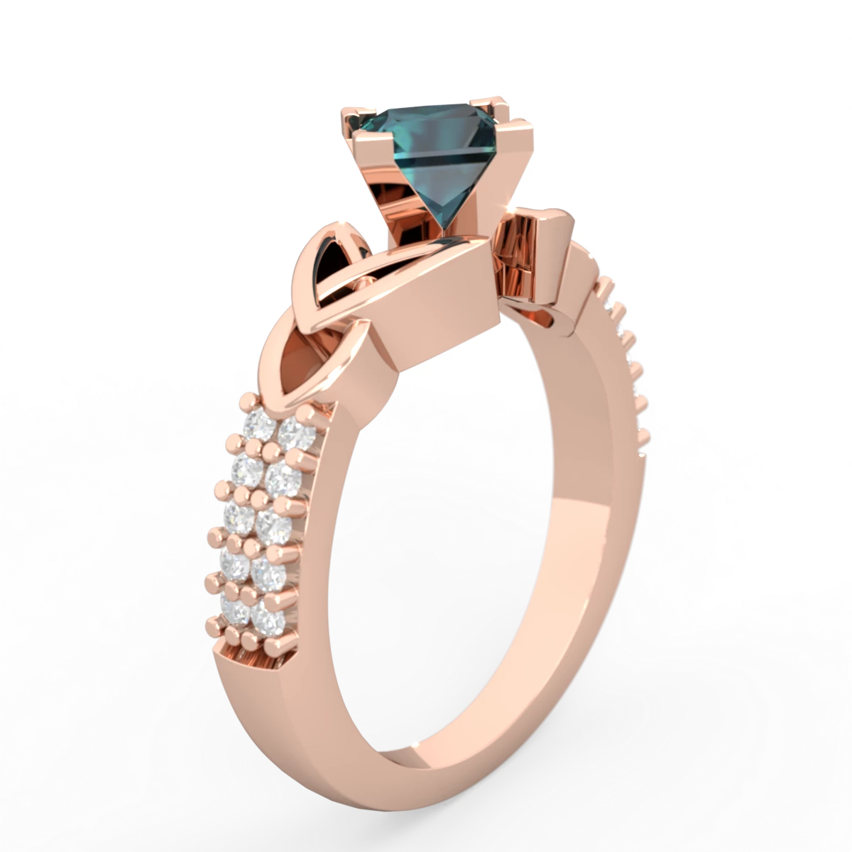 Alexandrite Celtic Knot 5Mm Square Engagement 14K Rose Gold ring R26445SQ