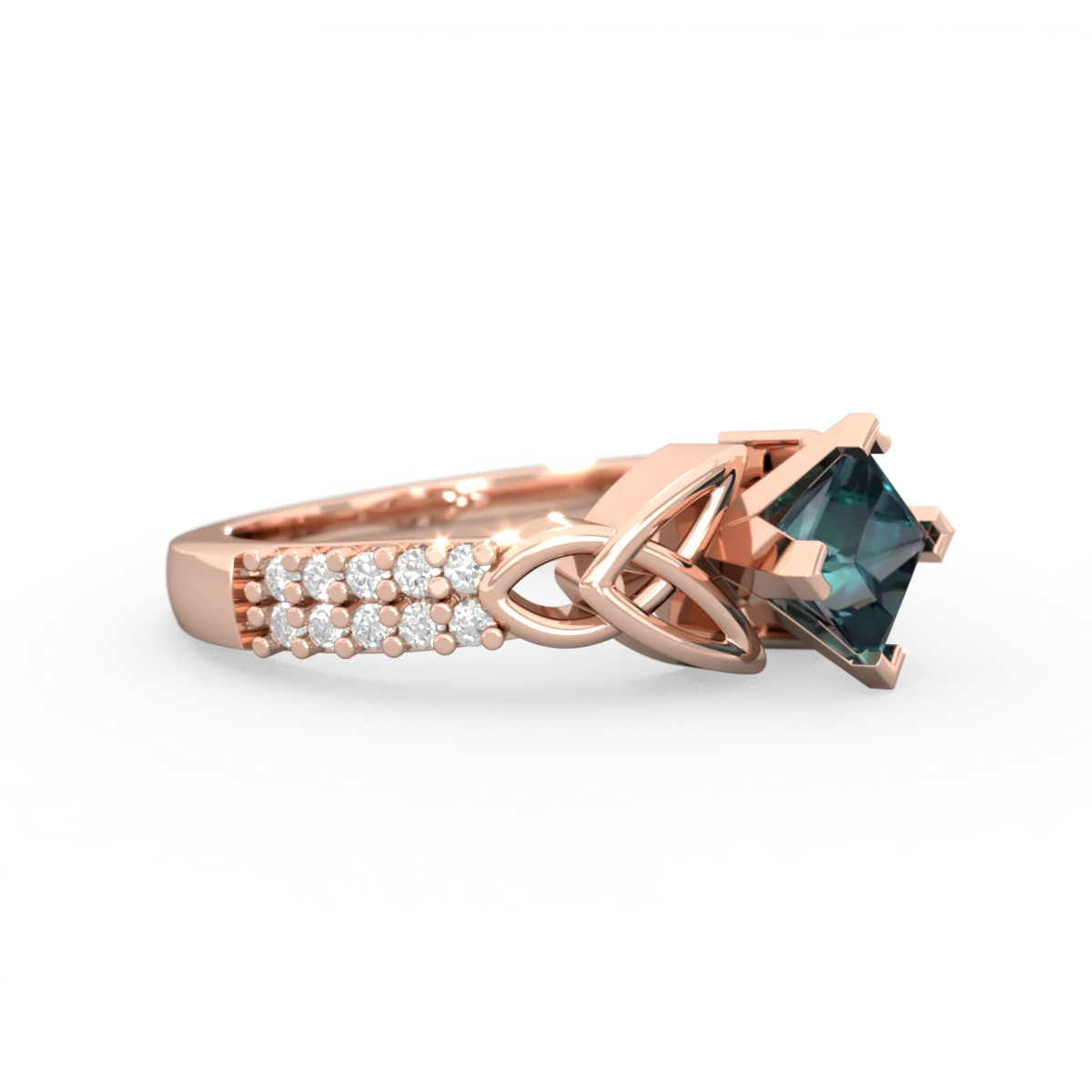 Alexandrite Celtic Knot 5Mm Square Engagement 14K Rose Gold ring R26445SQ