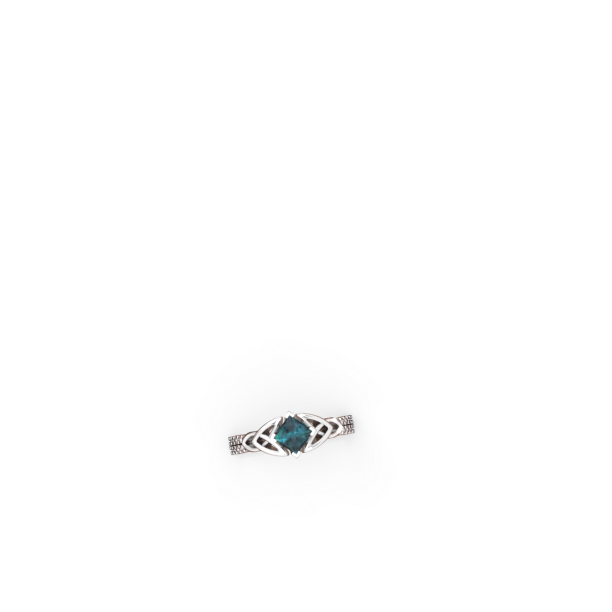 Alexandrite Celtic Knot 5Mm Square Engagement 14K White Gold ring R26445SQ