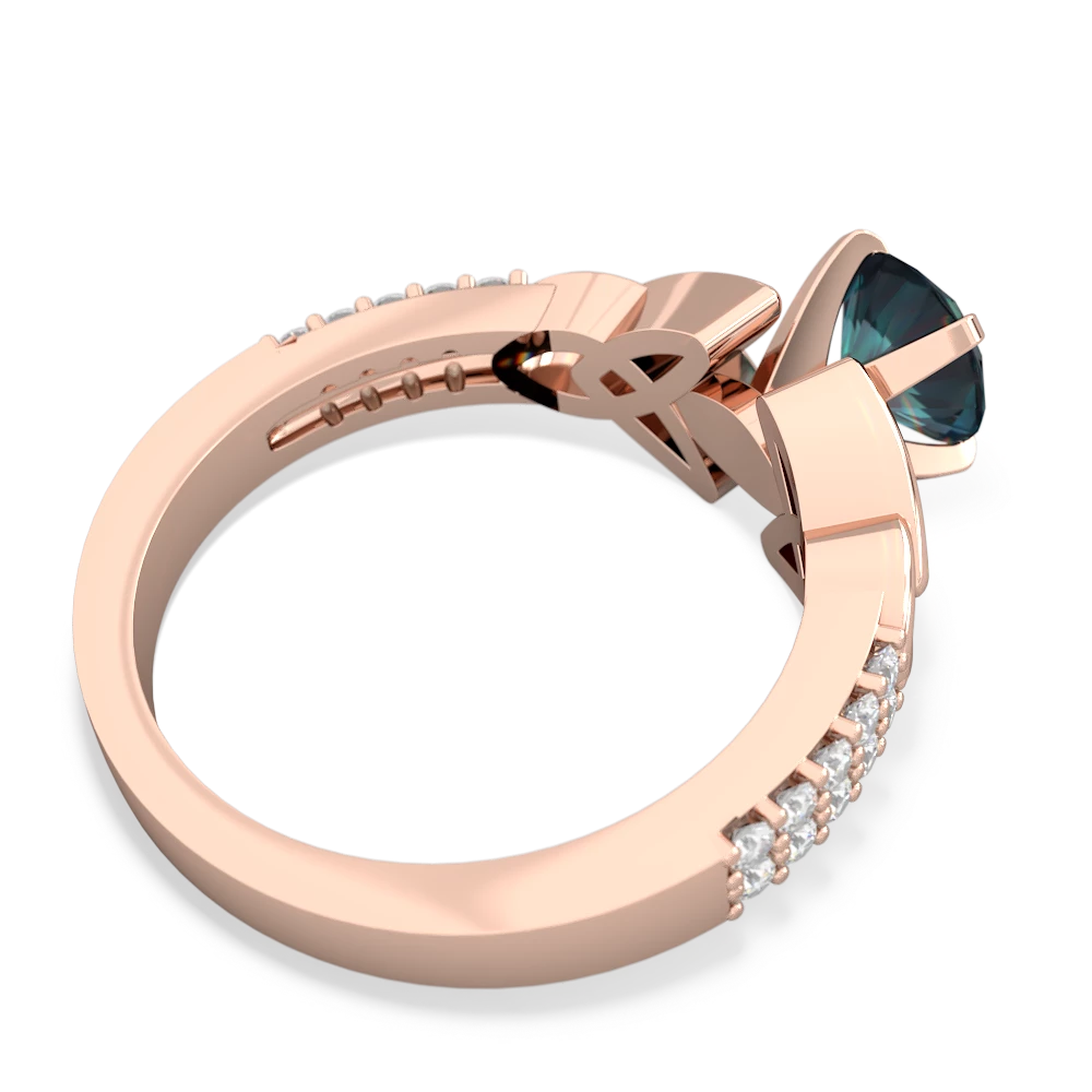 Lab Alexandrite Celtic Knot Engagement 14K Rose Gold ring R26446RD - front view
