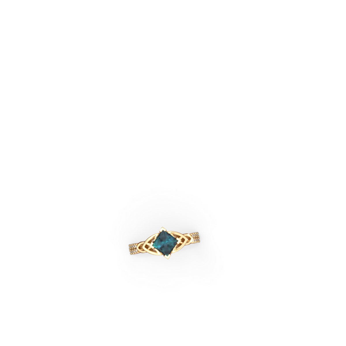 Alexandrite Celtic Knot 6Mm Princess Engagement 14K Yellow Gold ring R26446SQ