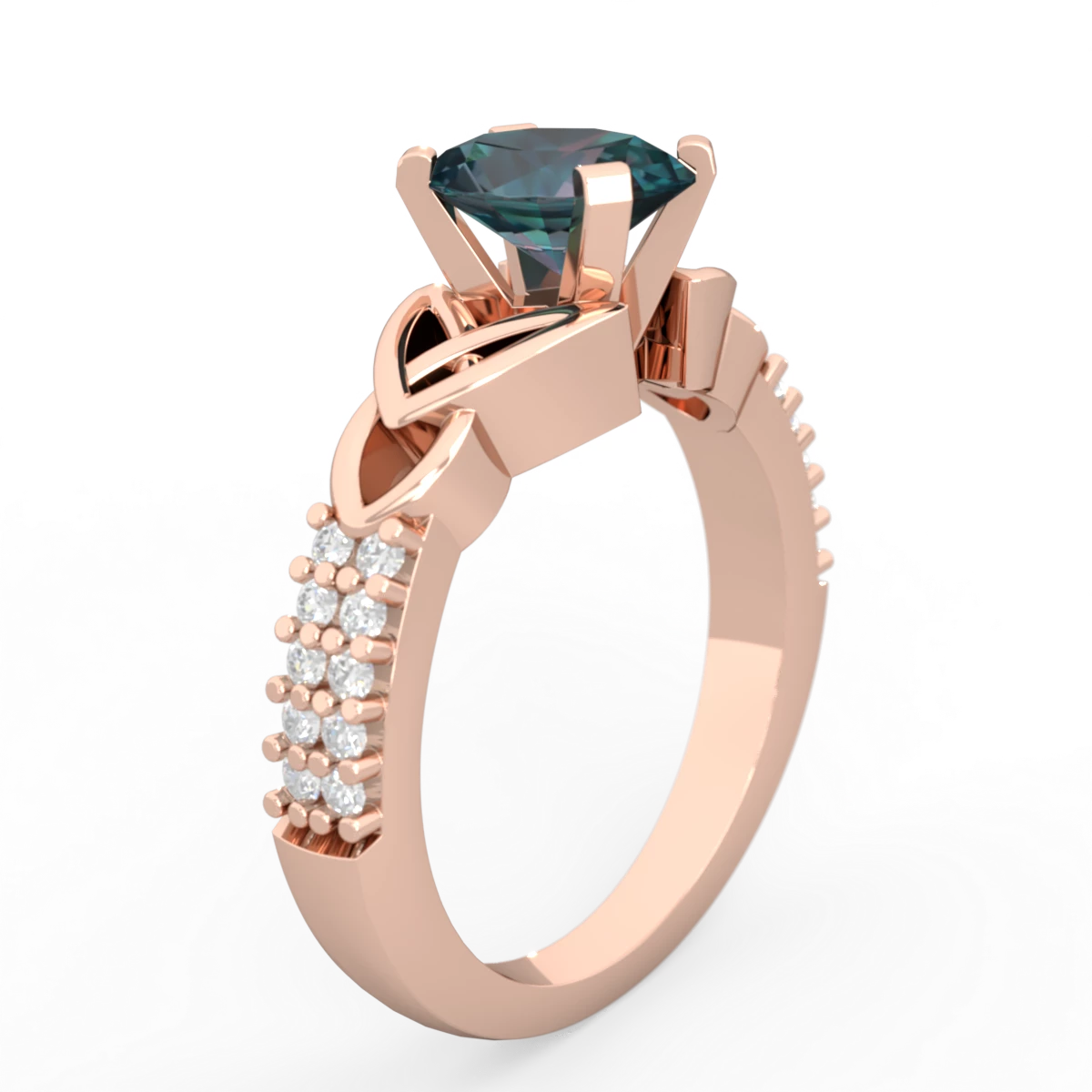 Alexandrite Celtic Knot 8X6 Oval Engagement 14K Rose Gold ring R26448VL