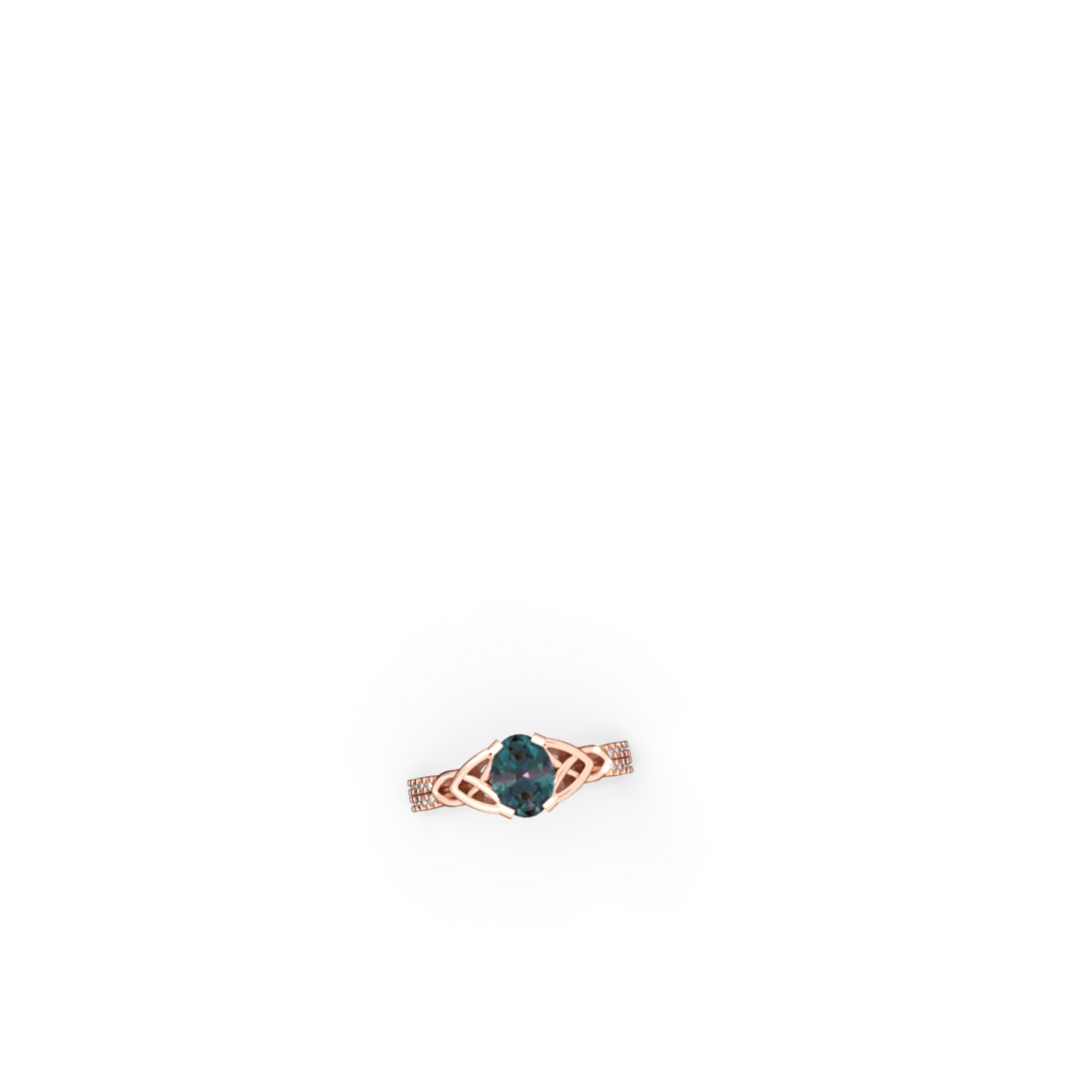 Alexandrite Celtic Knot 8X6 Oval Engagement 14K Rose Gold ring R26448VL