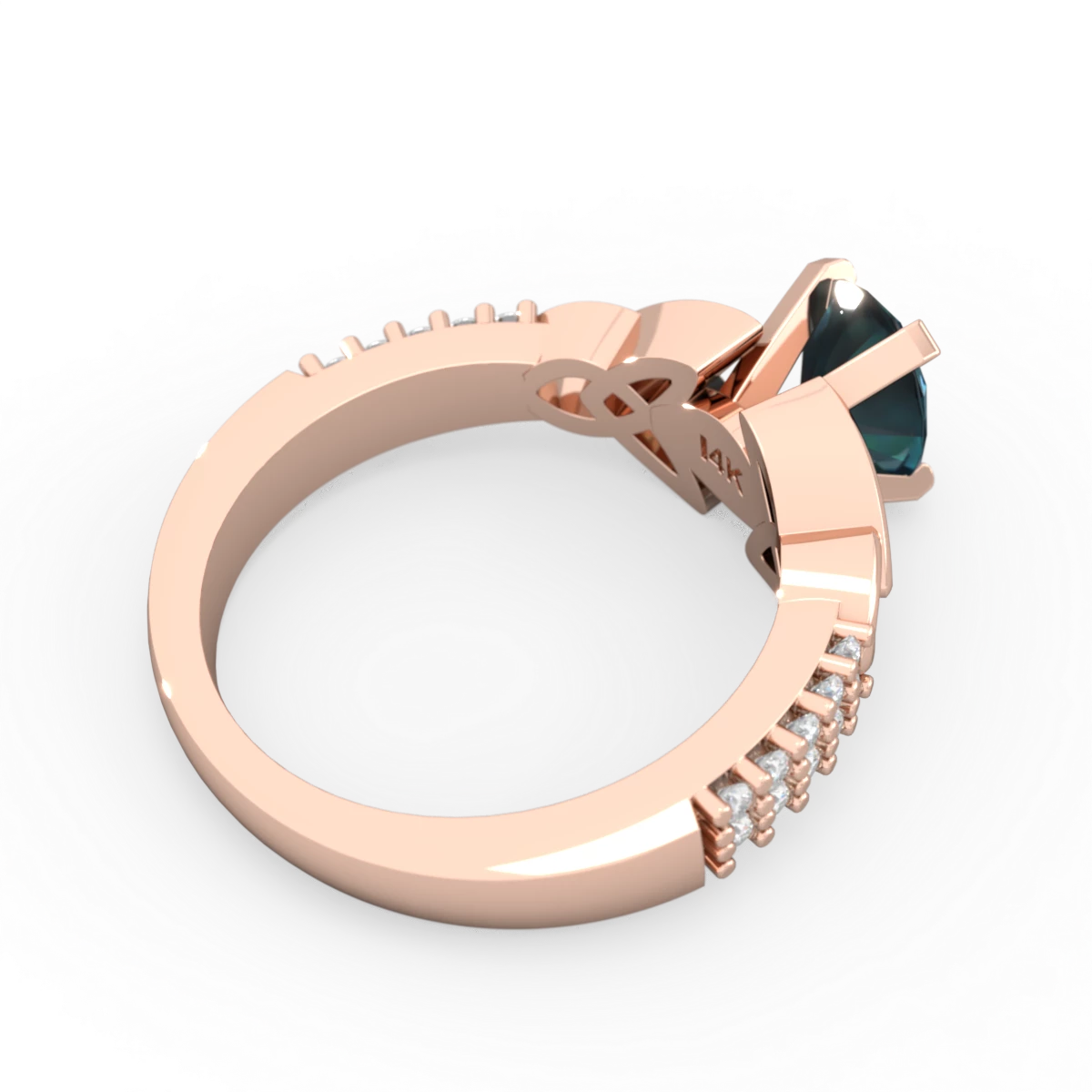 Alexandrite Celtic Knot 8X6 Oval Engagement 14K Rose Gold ring R26448VL