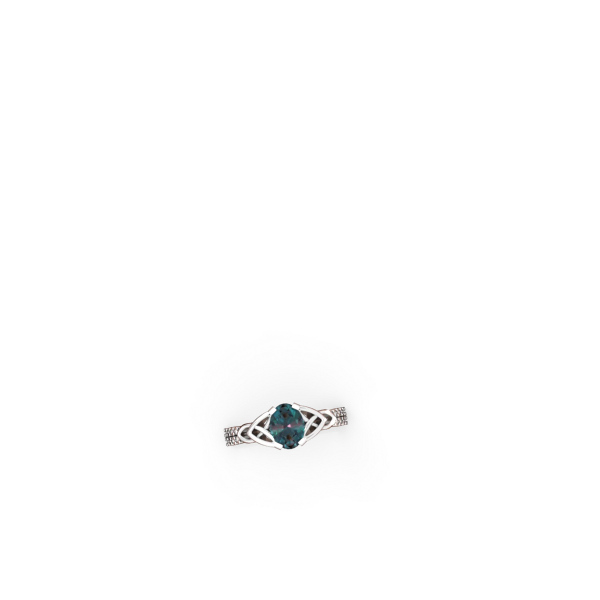 Alexandrite Celtic Knot 8X6 Oval Engagement 14K White Gold ring R26448VL