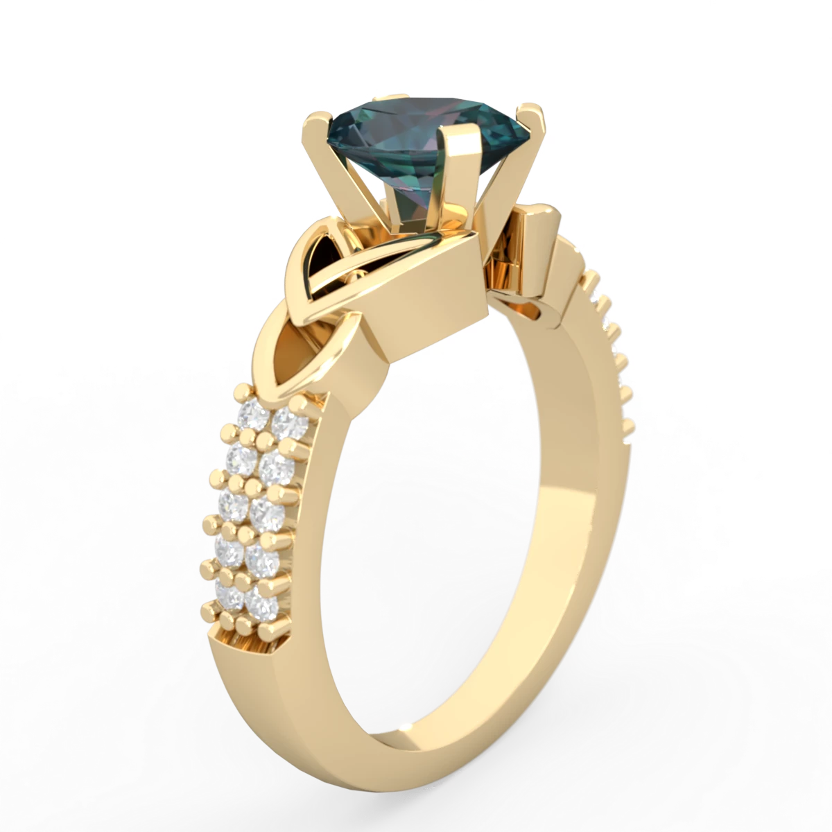 Alexandrite Celtic Knot 8X6 Oval Engagement 14K Yellow Gold ring R26448VL