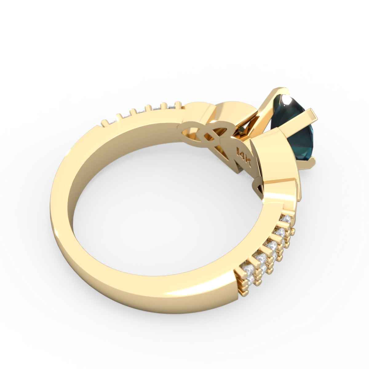 Alexandrite Celtic Knot 8X6 Oval Engagement 14K Yellow Gold ring R26448VL