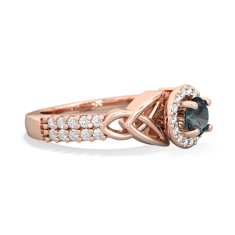 Alexandrite Celtic Knot Halo 14K Rose Gold ring R26445RH