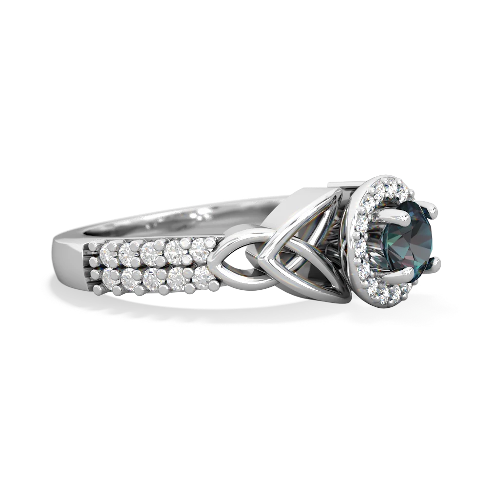 Alexandrite Celtic Knot Halo 14K White Gold ring R26445RH