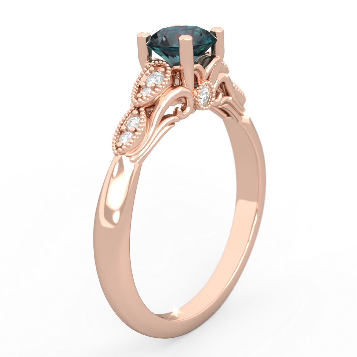 Alexandrite Antique Elegance 14K Rose Gold ring R3100