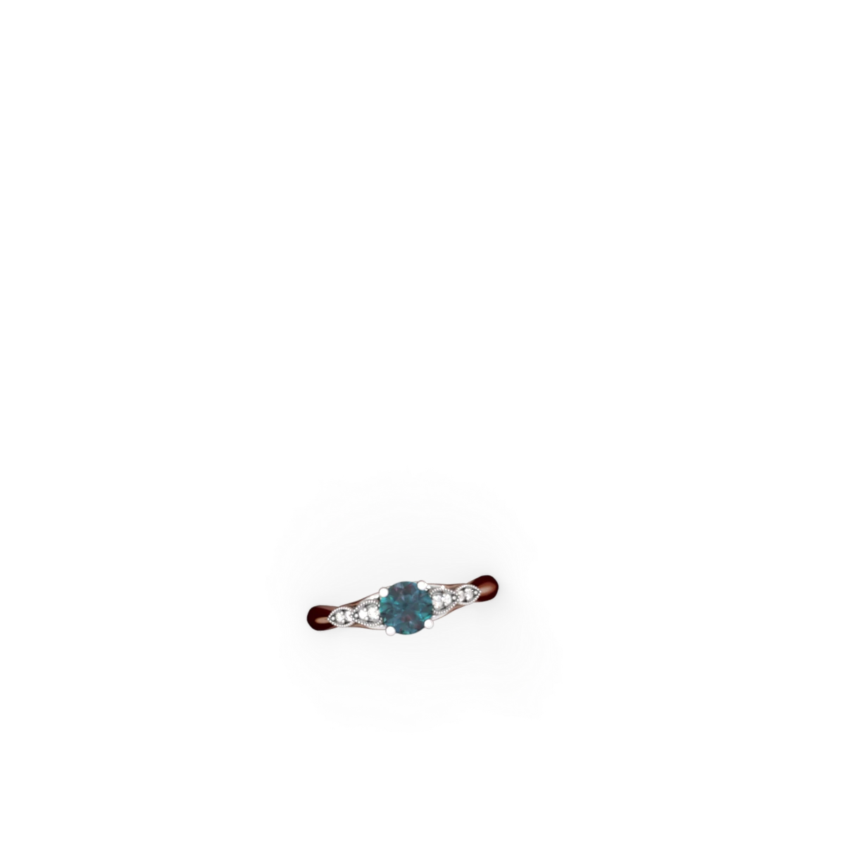 Alexandrite Antique Elegance 14K White Gold ring R3100