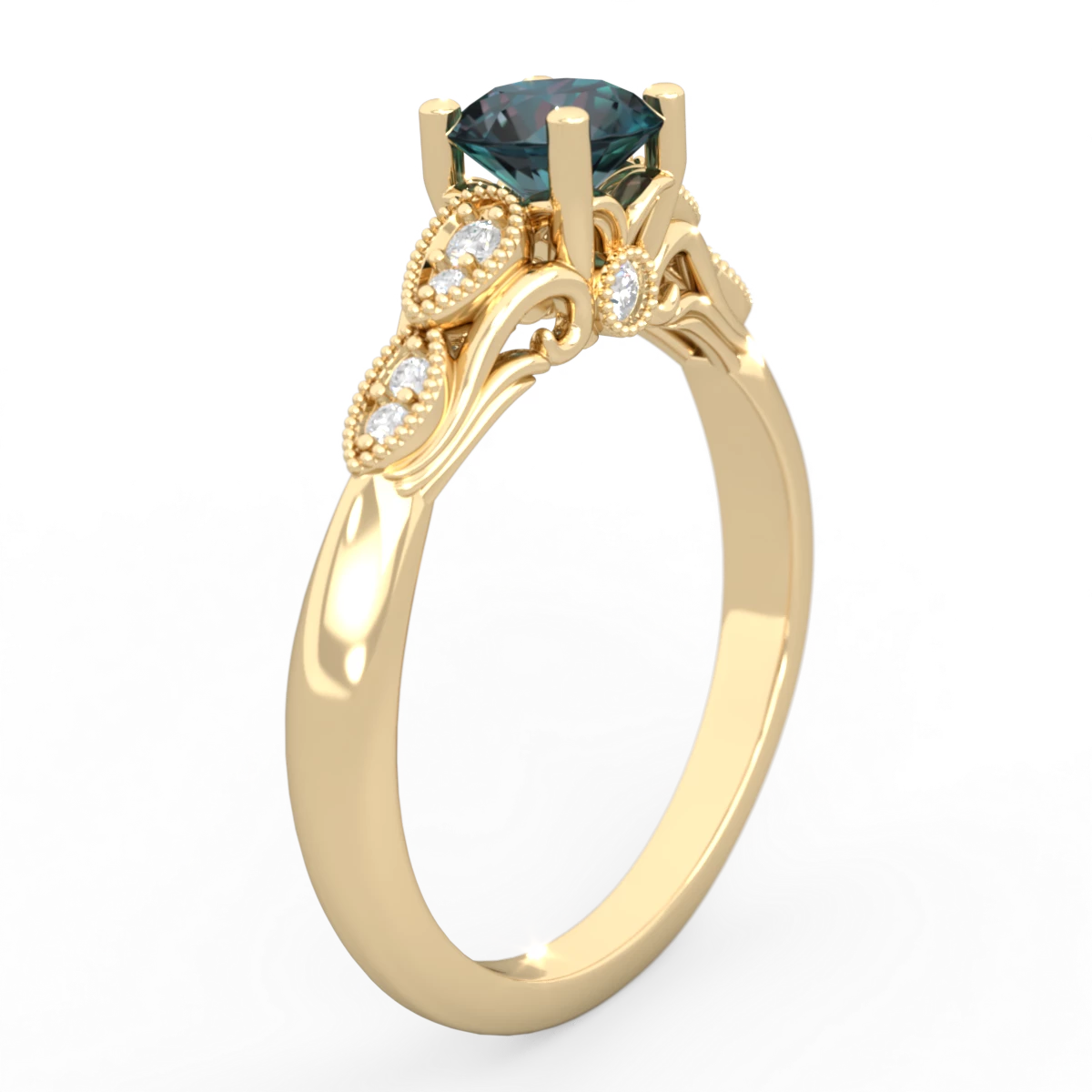 Alexandrite Antique Elegance 14K Yellow Gold ring R3100