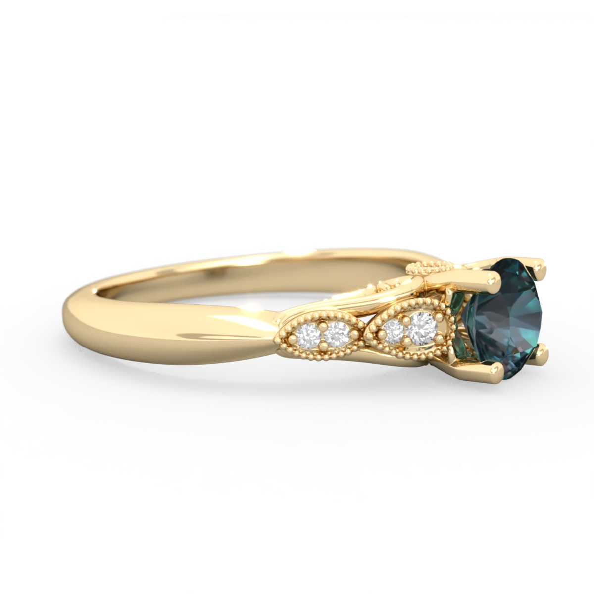 Alexandrite Antique Elegance 14K Yellow Gold ring R3100