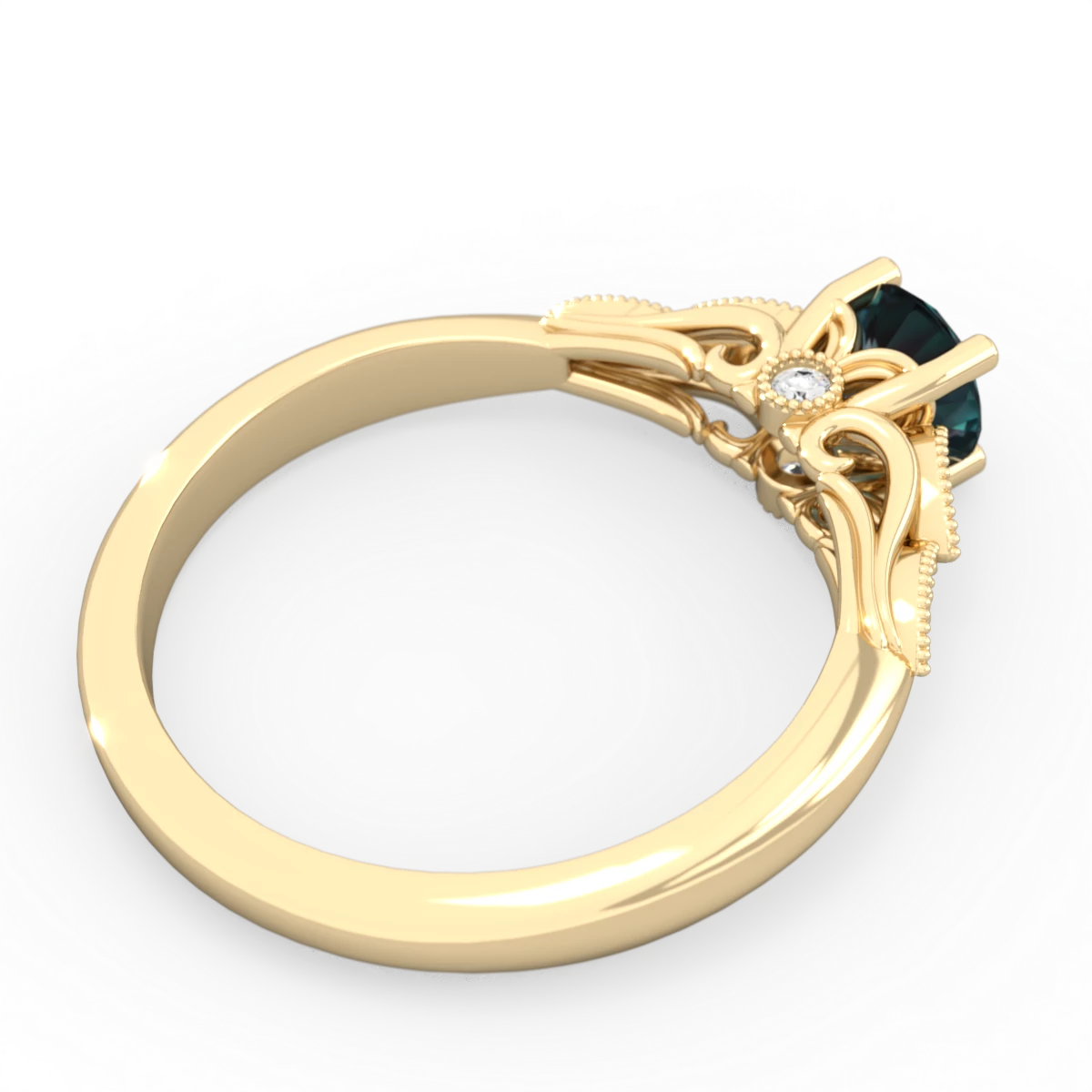 Alexandrite Antique Elegance 14K Yellow Gold ring R3100