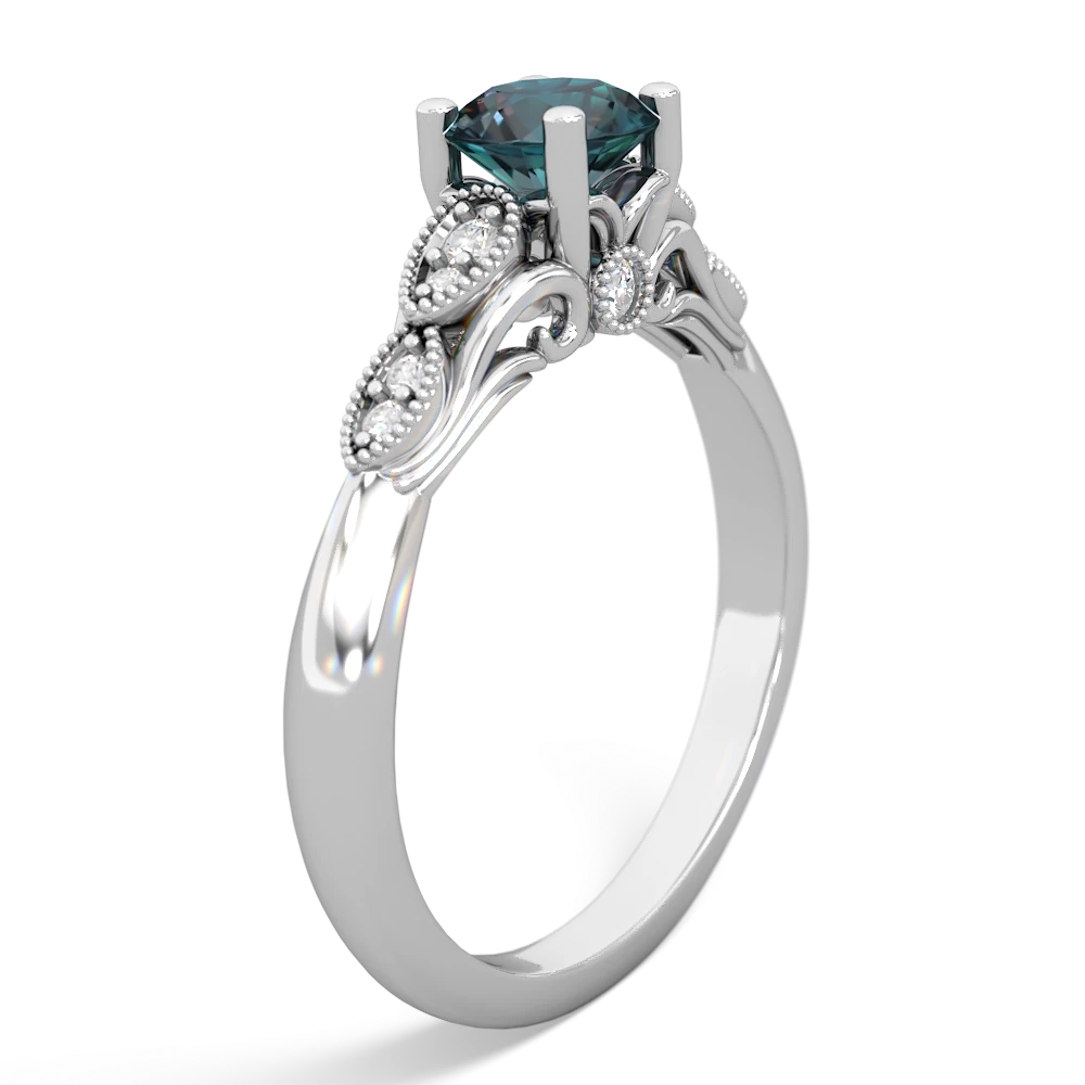 Alexandrite Antique Elegance 14K White Gold ring R3100