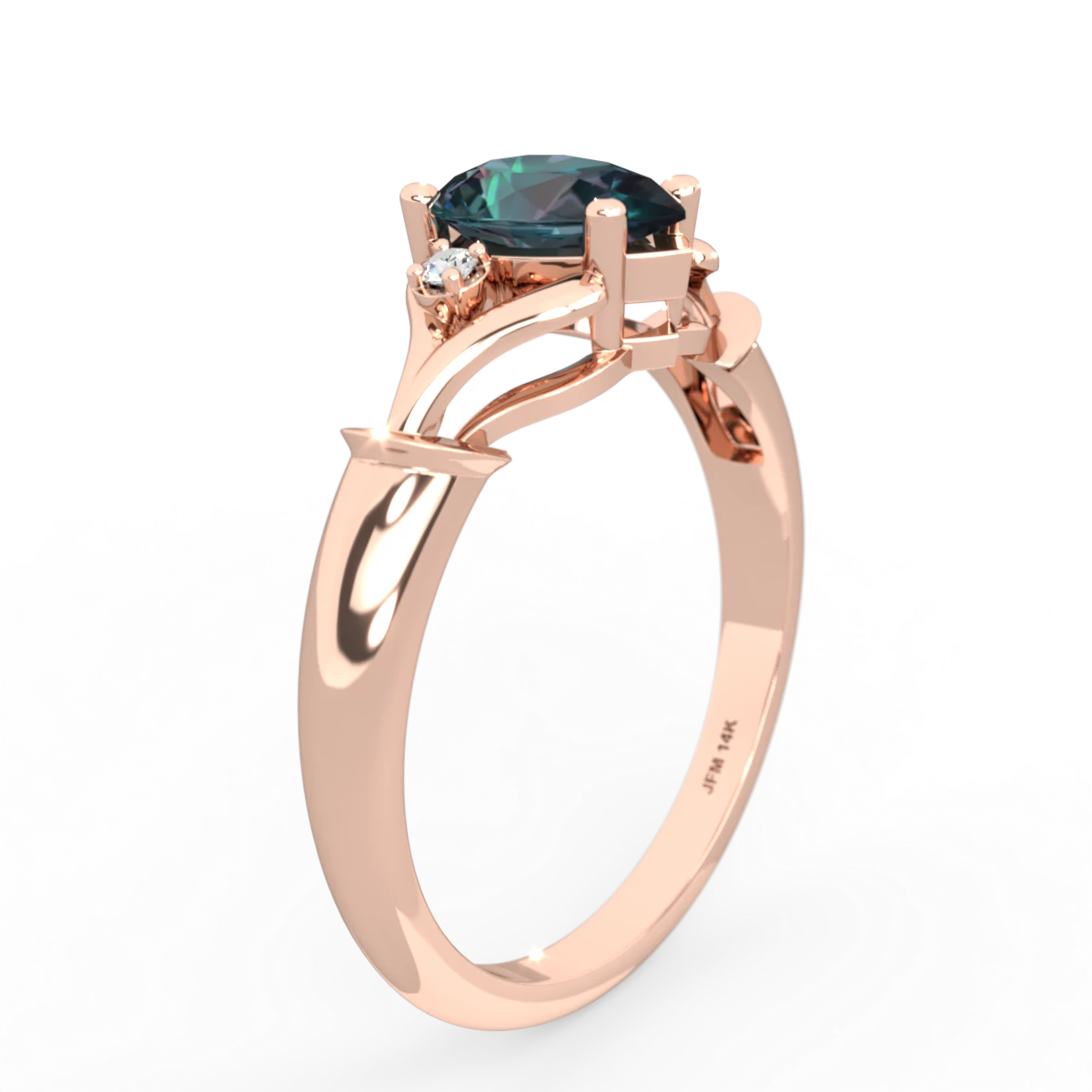 Alexandrite Precious Pear 14K Rose Gold ring R0826