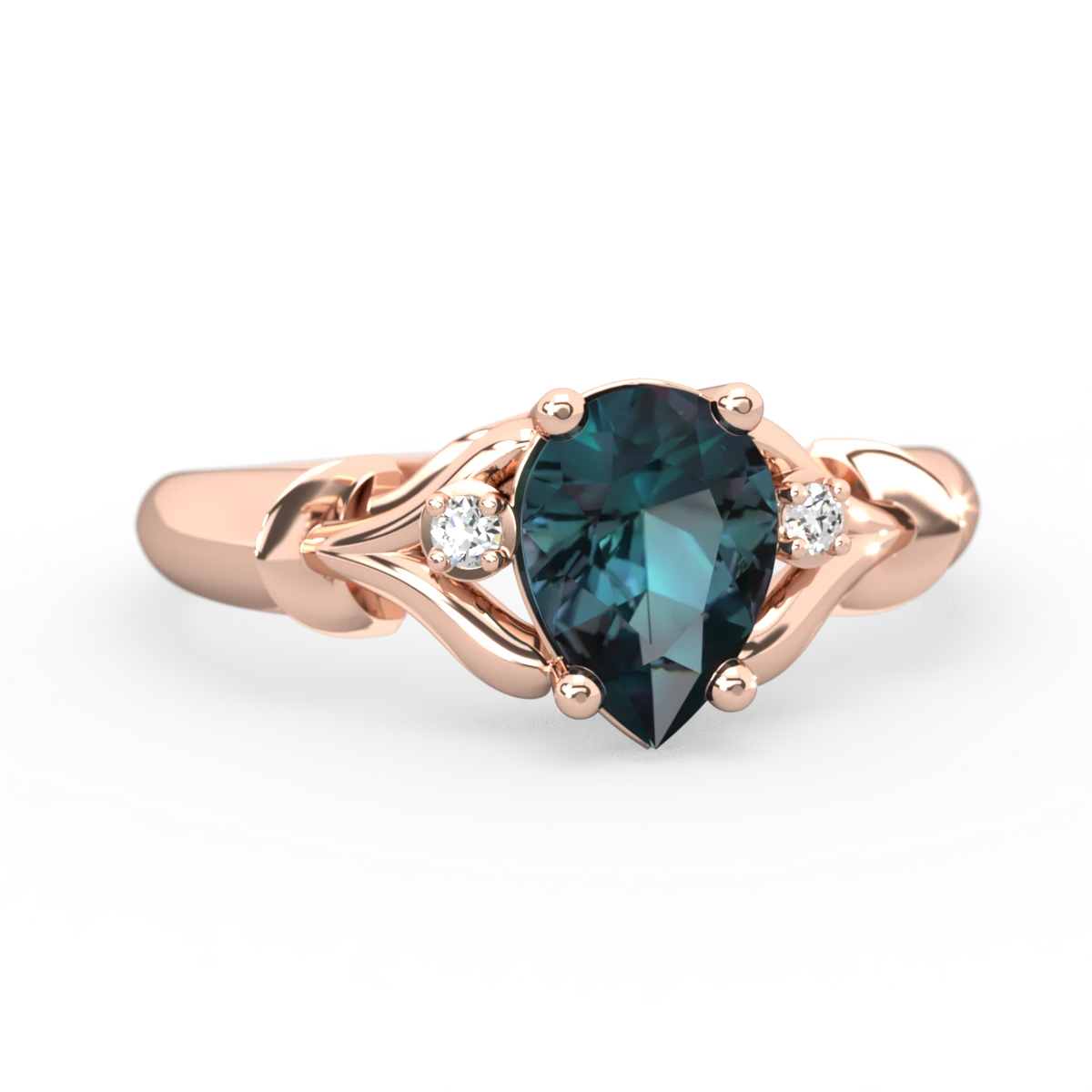 Alexandrite Precious Pear 14K Rose Gold ring R0826