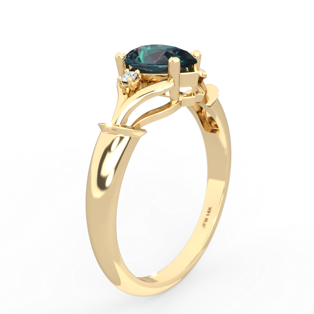 Alexandrite Precious Pear 14K Yellow Gold ring R0826