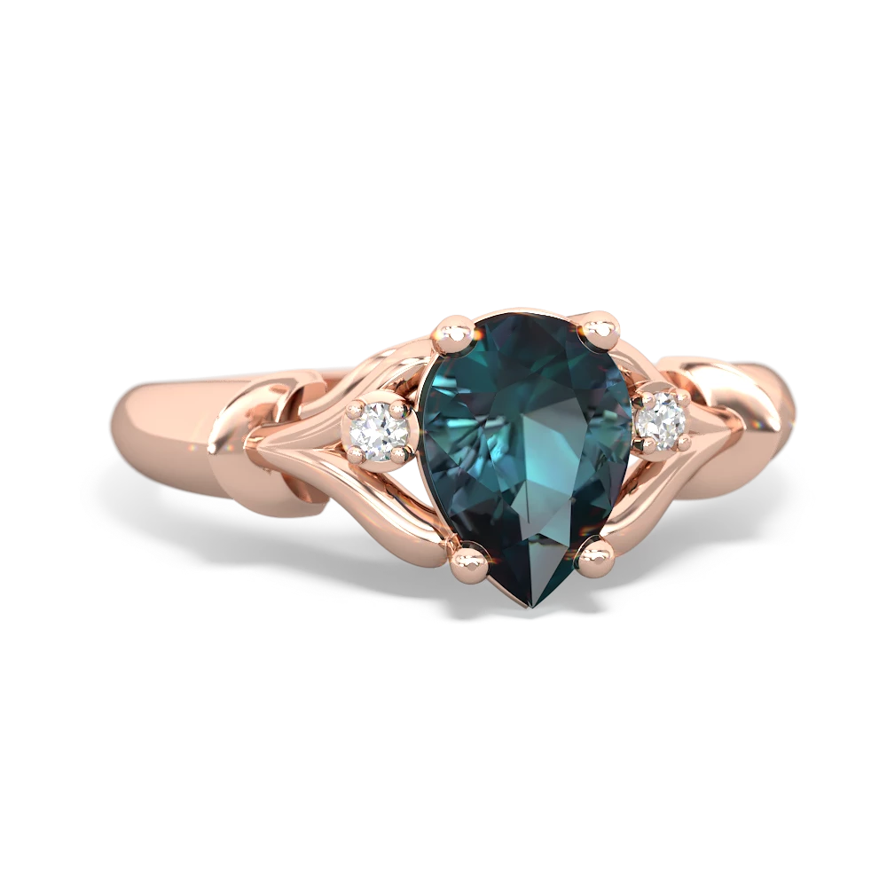 Alexandrite Precious Pear 14K Rose Gold ring R0826