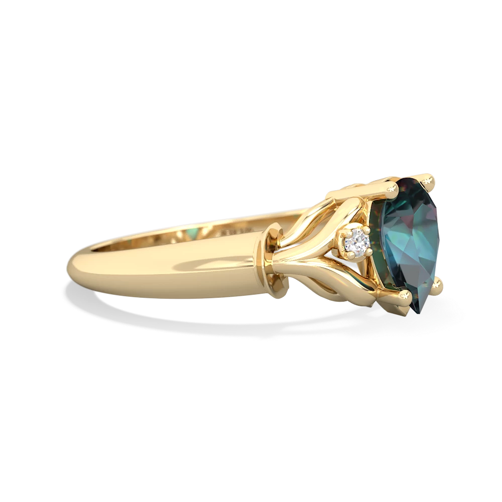 Alexandrite Precious Pear 14K Yellow Gold ring R0826