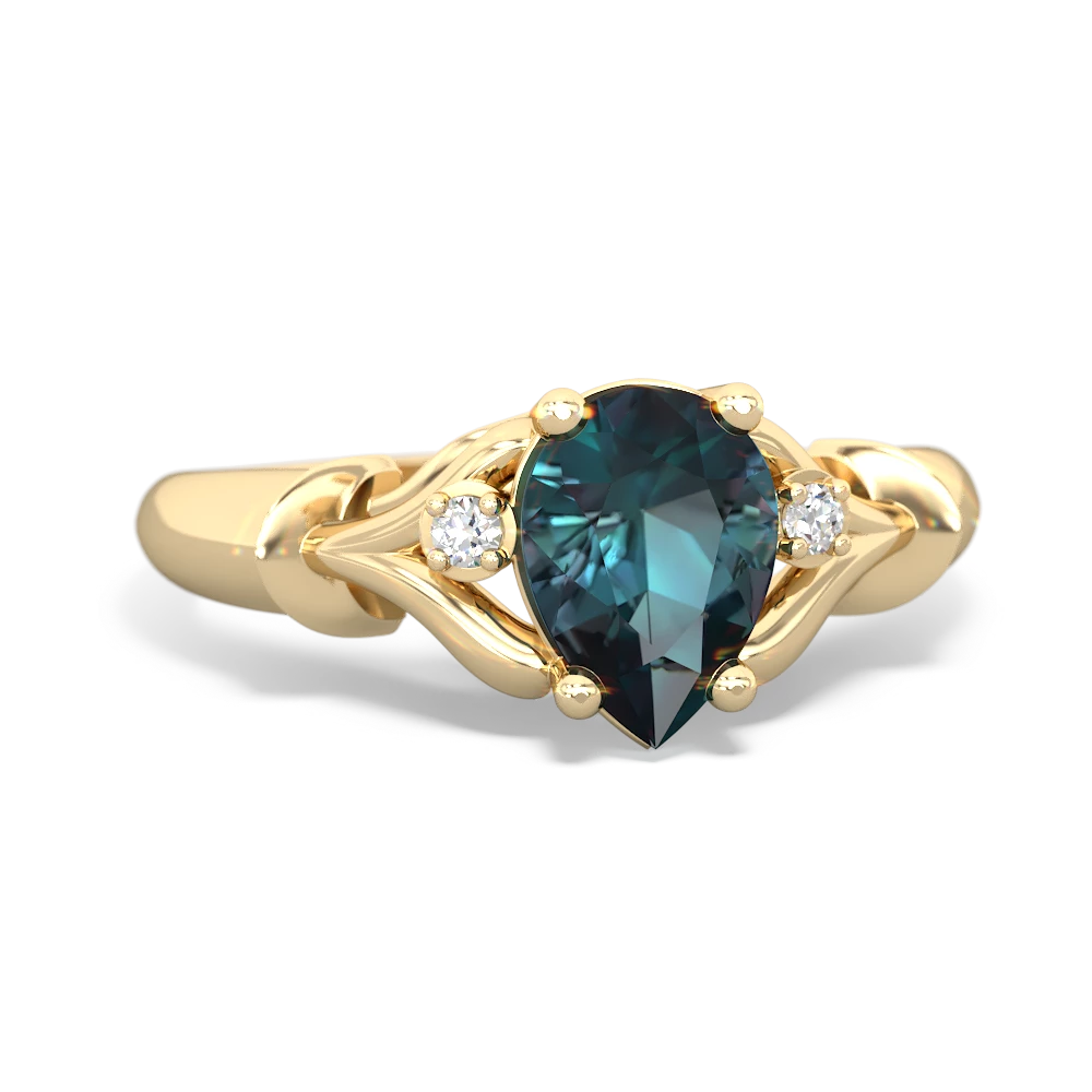 Alexandrite Precious Pear 14K Yellow Gold ring R0826