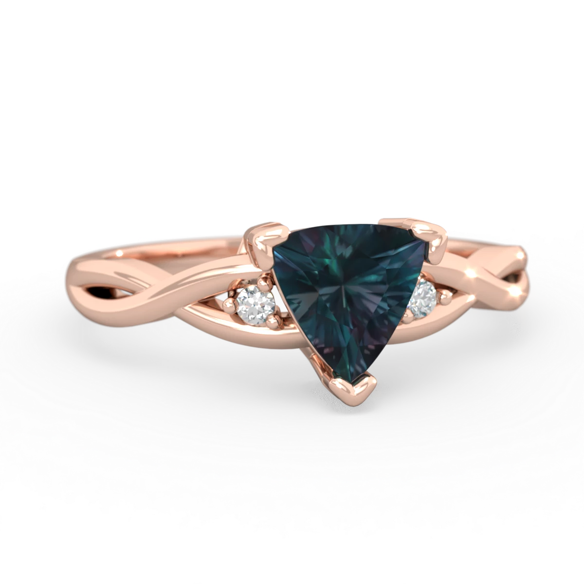 Alexandrite Trillion Twist 14K Rose Gold ring R2104