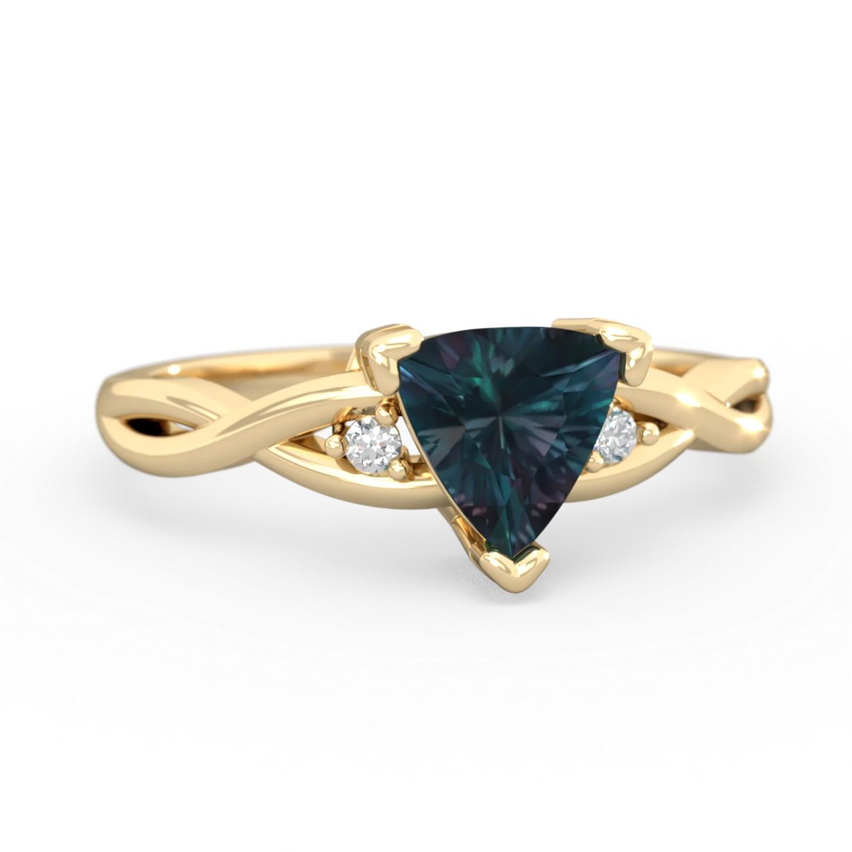 Alexandrite Trillion Twist 14K Yellow Gold ring R2104