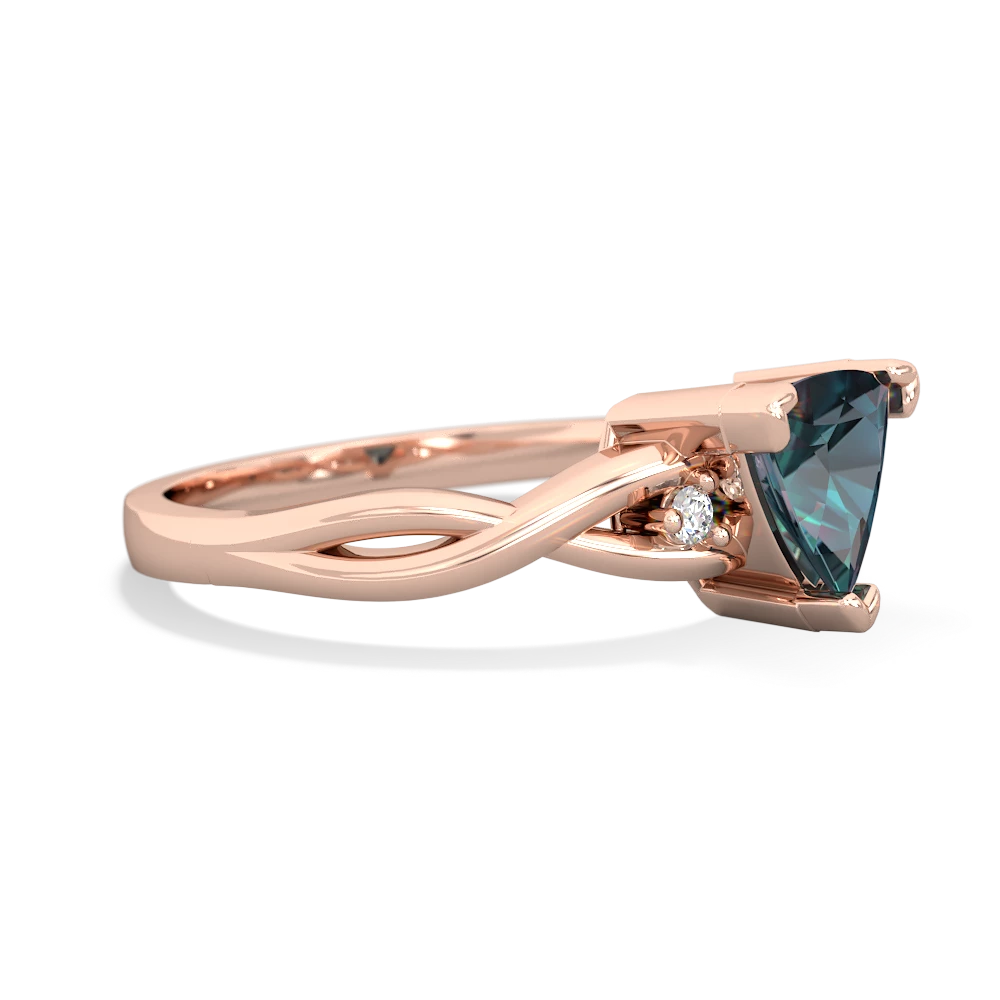 Alexandrite Trillion Twist 14K Rose Gold ring R2104