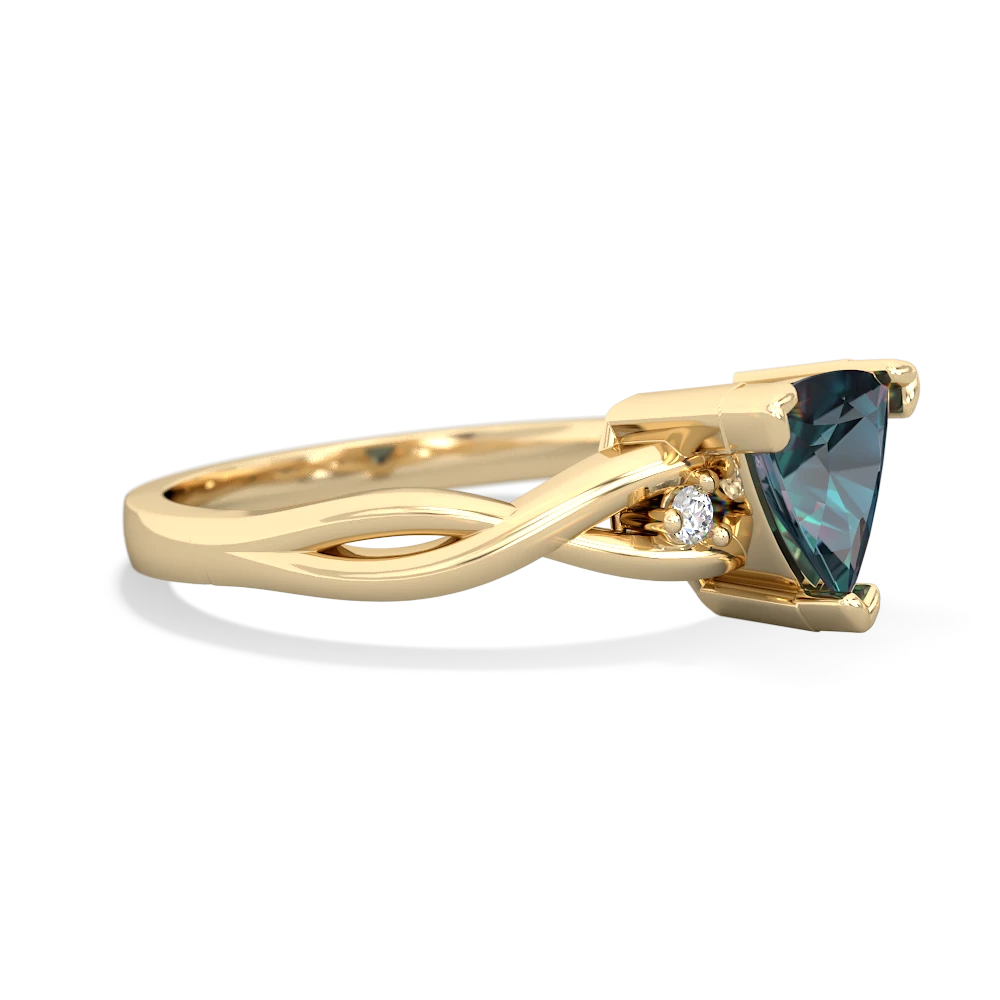 Alexandrite Trillion Twist 14K Yellow Gold ring R2104