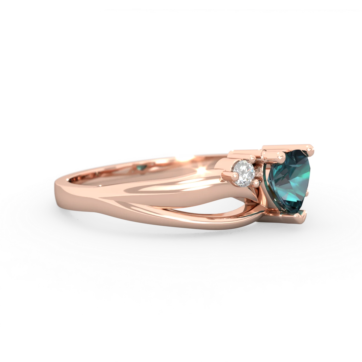 Alexandrite Split Band Swirl 14K Rose Gold ring R2130