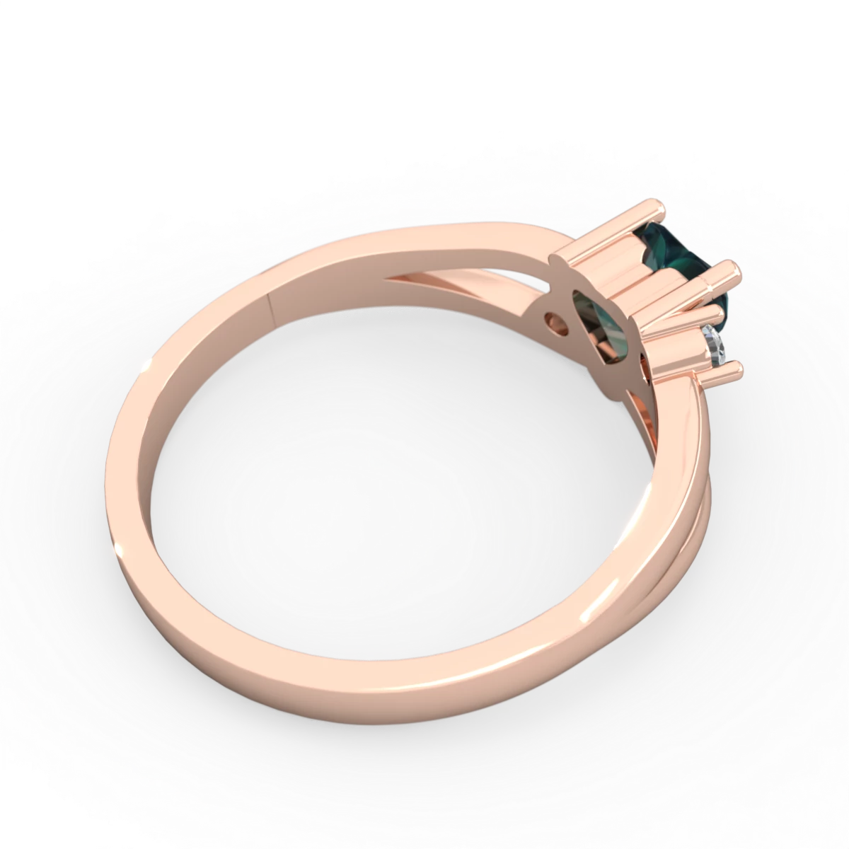 Alexandrite Split Band Swirl 14K Rose Gold ring R2130