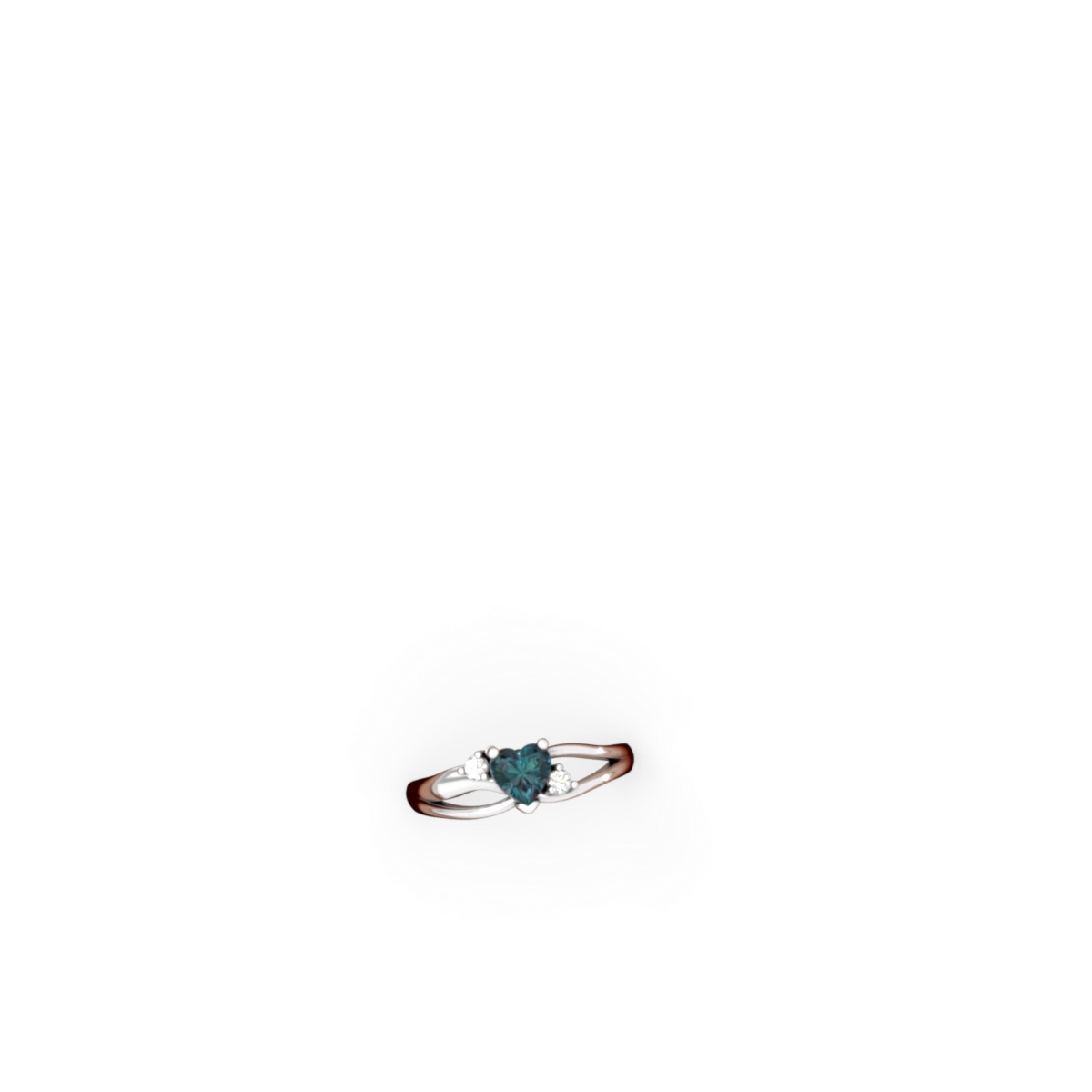 Alexandrite Split Band Swirl 14K White Gold ring R2130