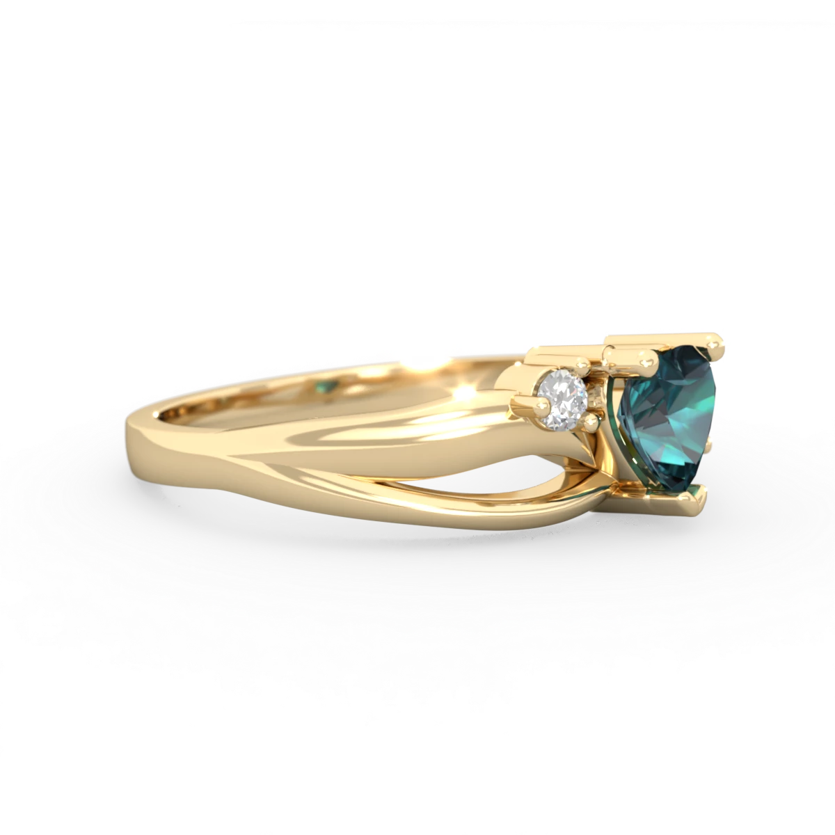 Alexandrite Split Band Swirl 14K Yellow Gold ring R2130