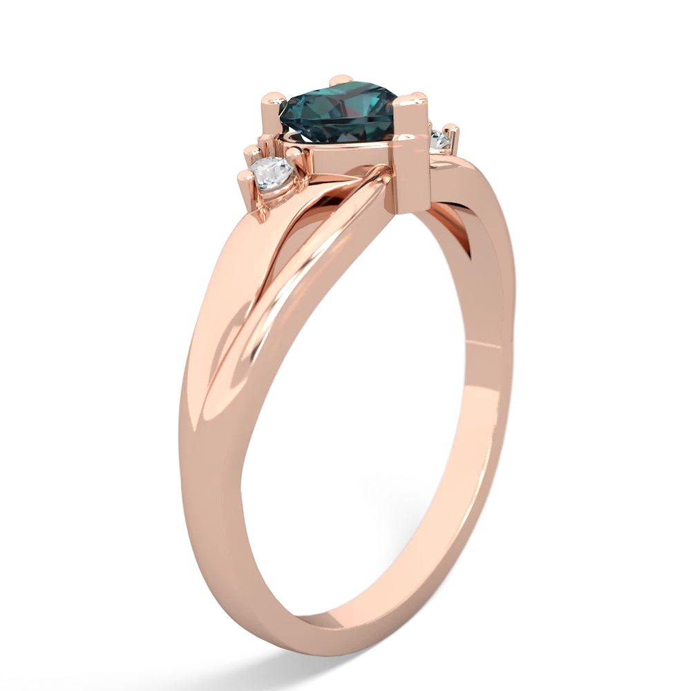 Alexandrite Split Band Swirl 14K Rose Gold ring R2130